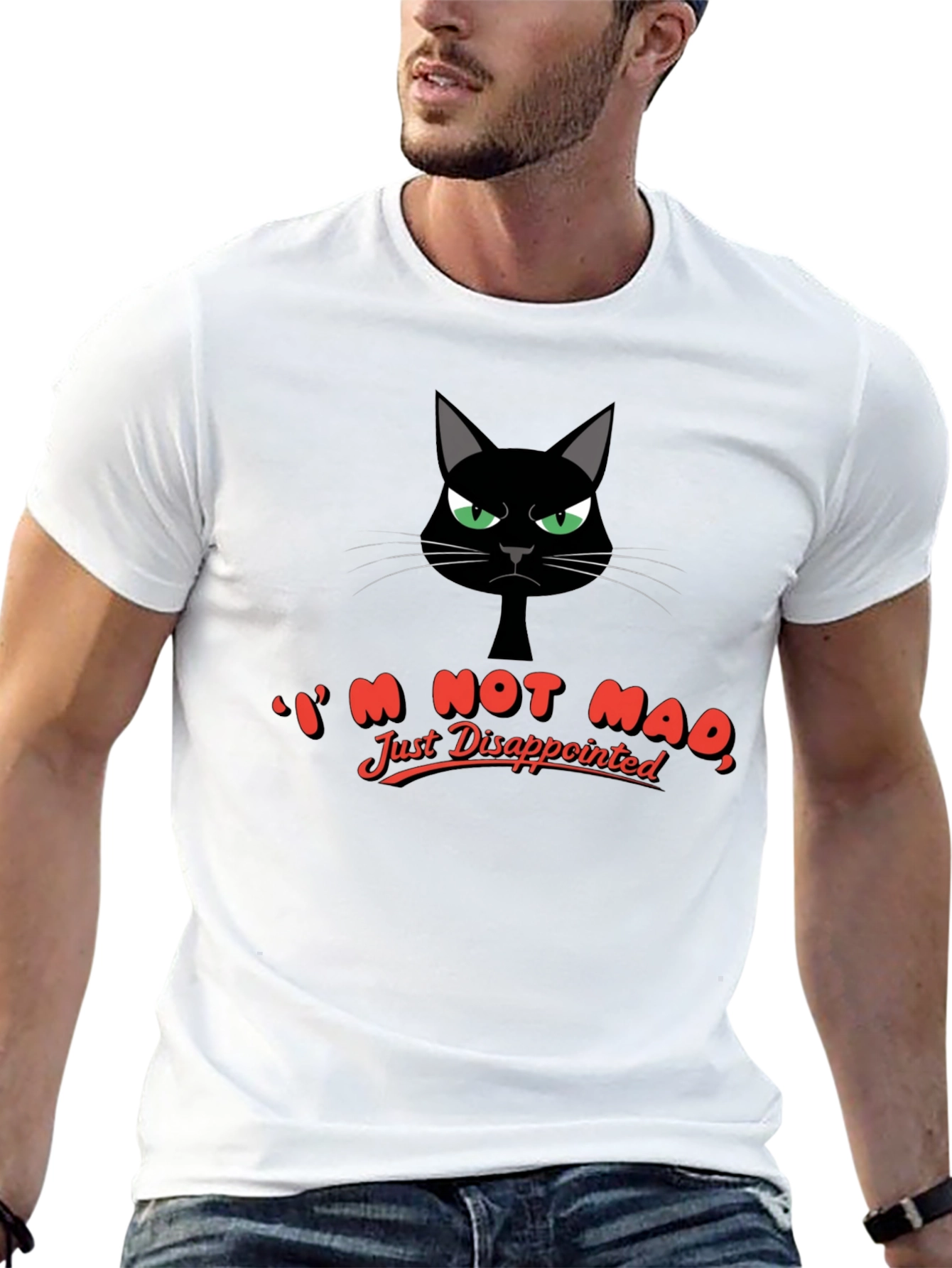 Funny Cat Im Not Mad Just Disappointed Graphic T-Shirt