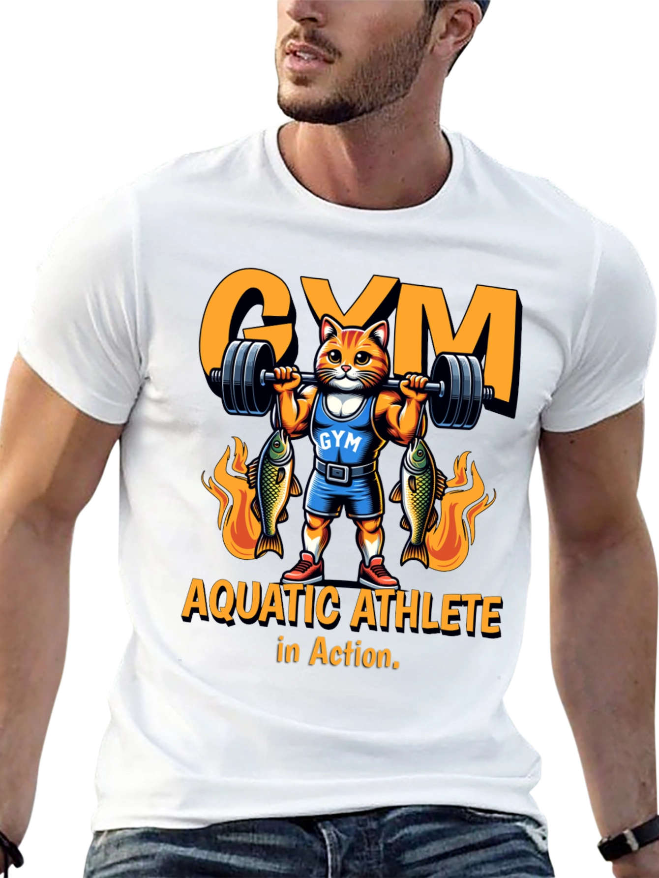 Aquatic Athlete Cat Gym T-Shirt