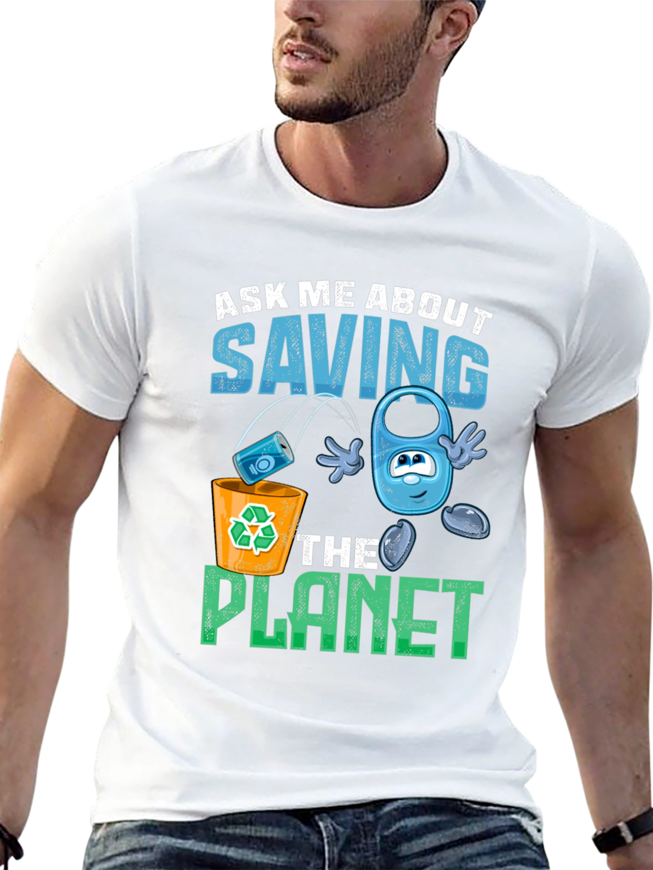 Eco-Friendly Save the Planet Graphic T-Shirt