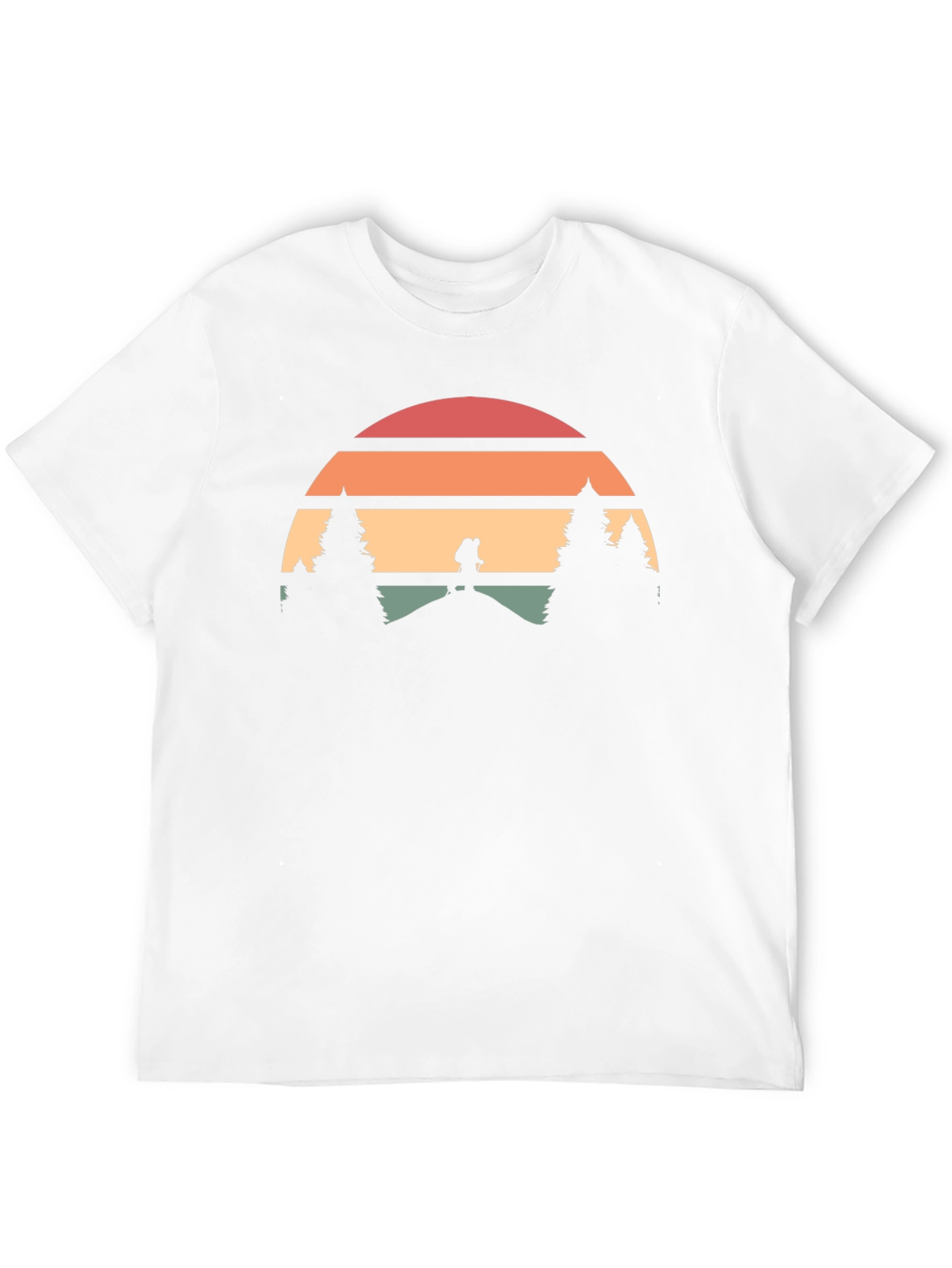 Retro Hiker Sunset Graphic Tee - Adventure Shirt
