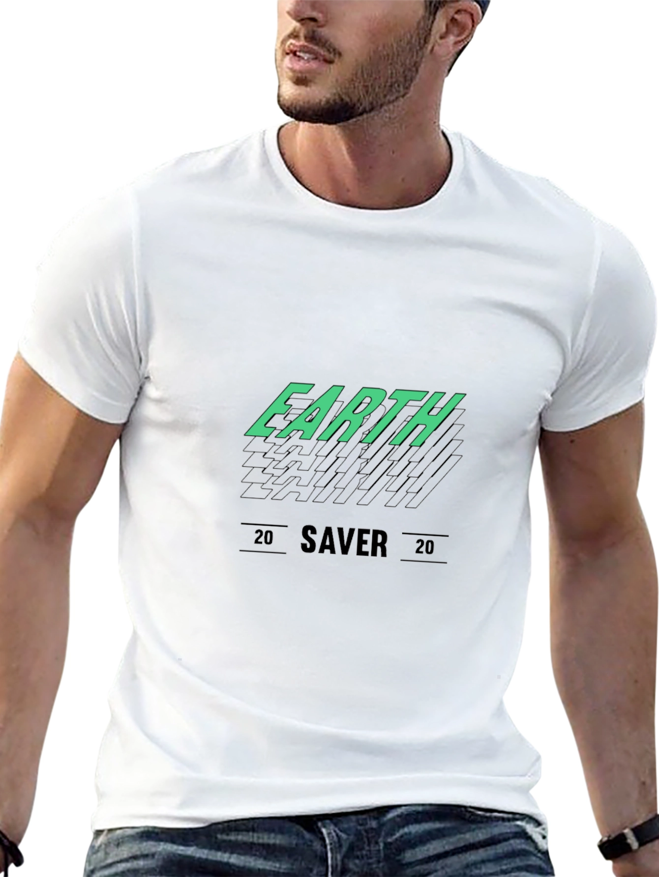Earth Saver Graphic Tee - Black Cotton T-Shirt