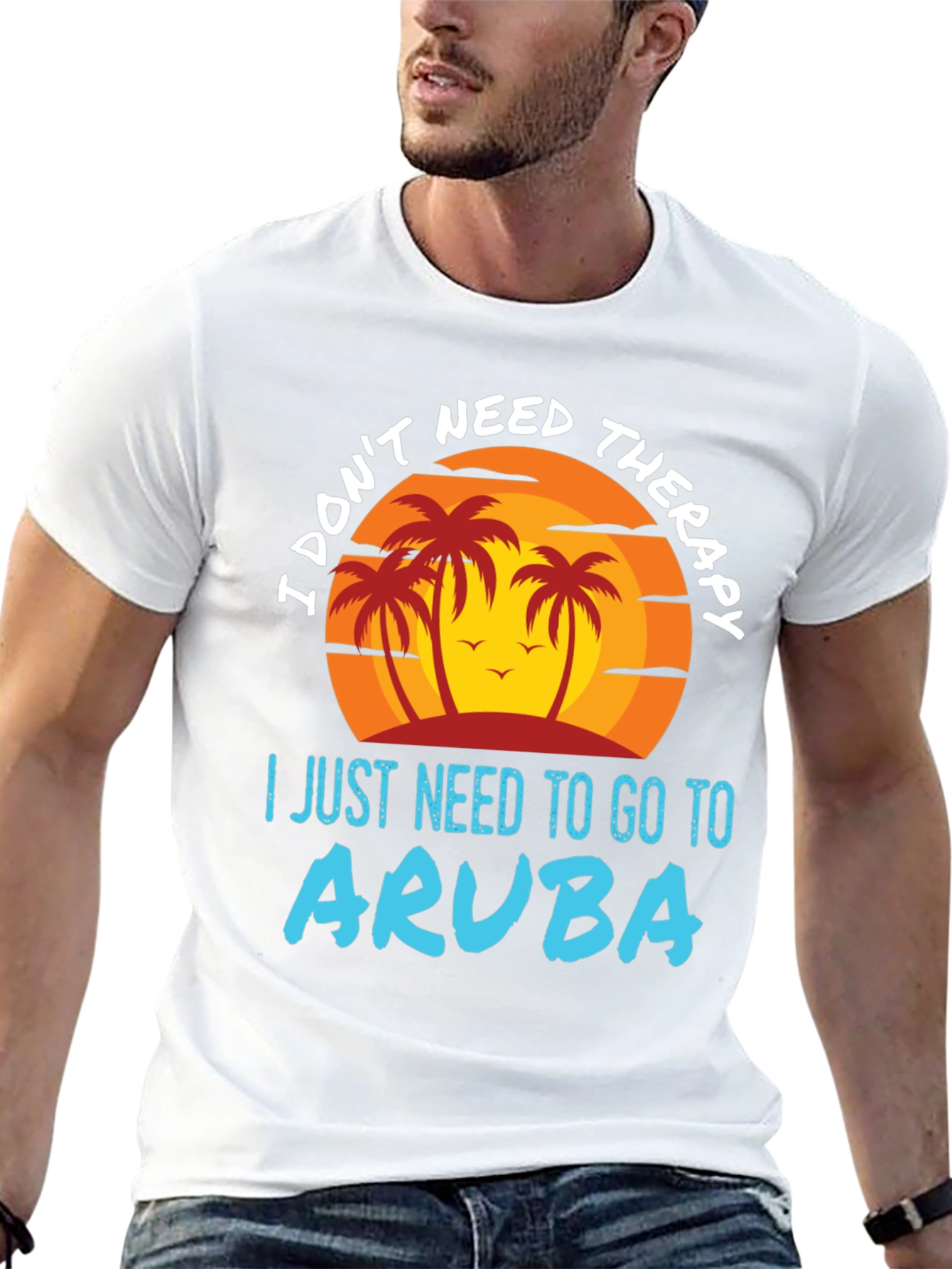 Aruba Vacation T-Shirt | Palm Tree Graphic Tee