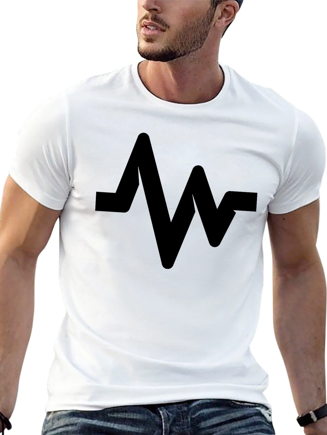 Black Wave Graphic Tee - Modern Casual Style