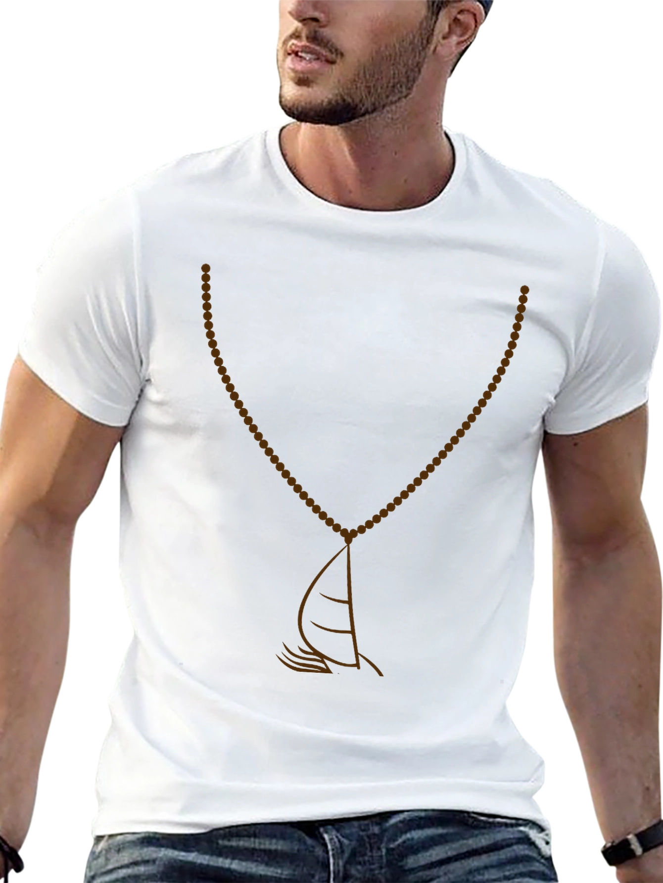 Sailboat Necklace Graphic T-Shirt