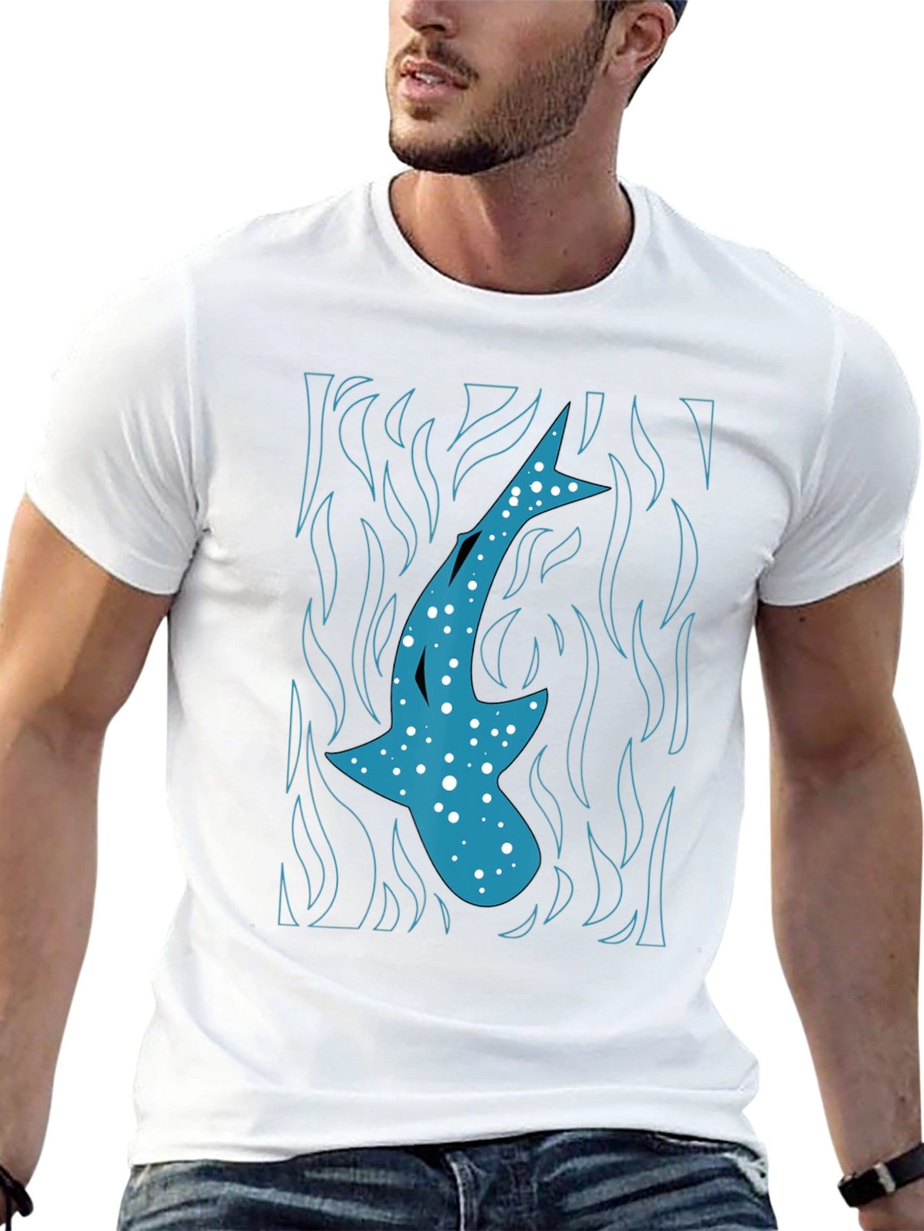 Whale Shark Graphic Tee - Mens Black T-Shirt