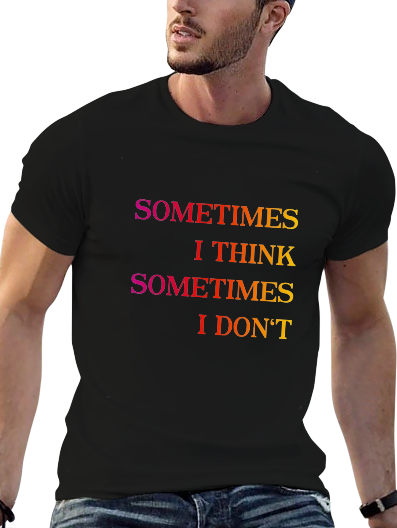 Sometimes I Think Graphic Tee - Black T-Shirt