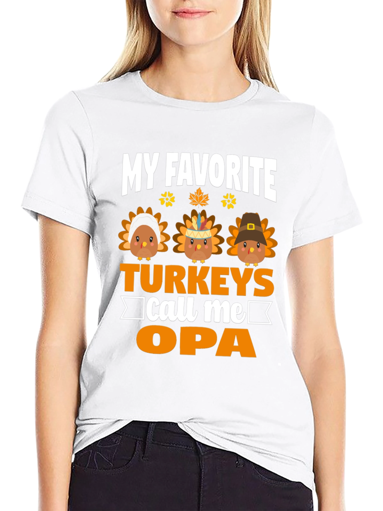 Funny Thanksgiving Opa Turkey Graphic Tee