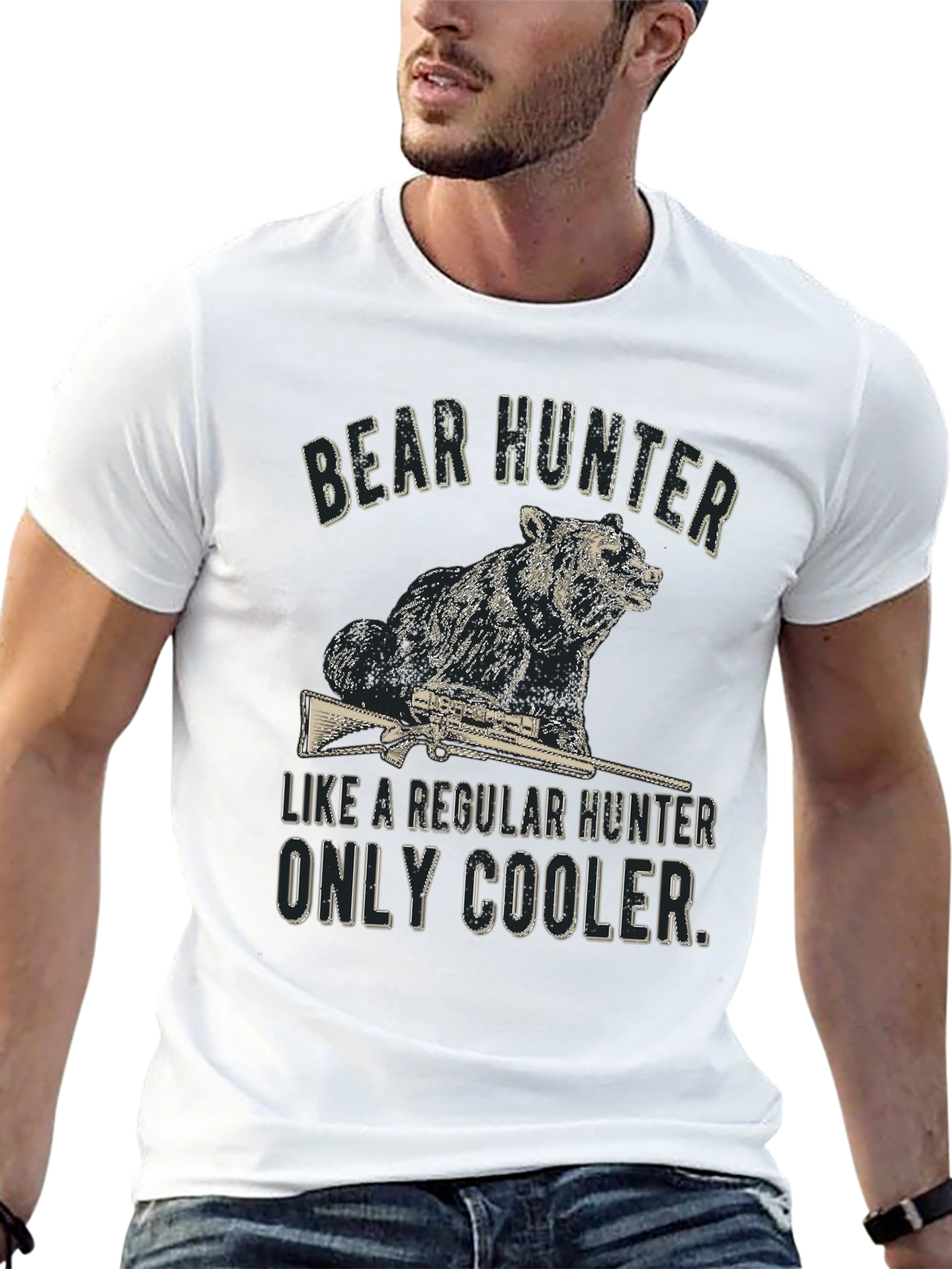 Bear Hunter Graphic Tee - Cool & Casual