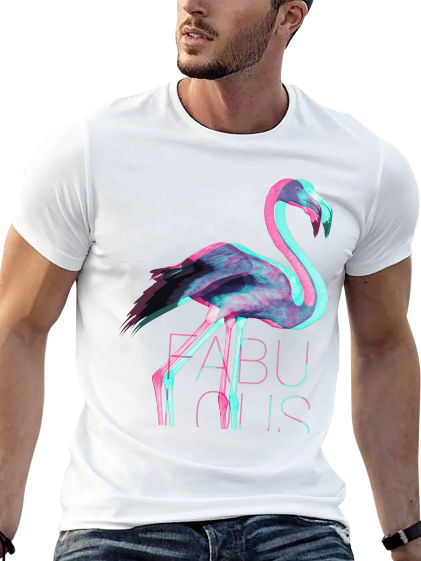 Fabulous Flamingo Graphic Tee - Stylish Black T-Shirt