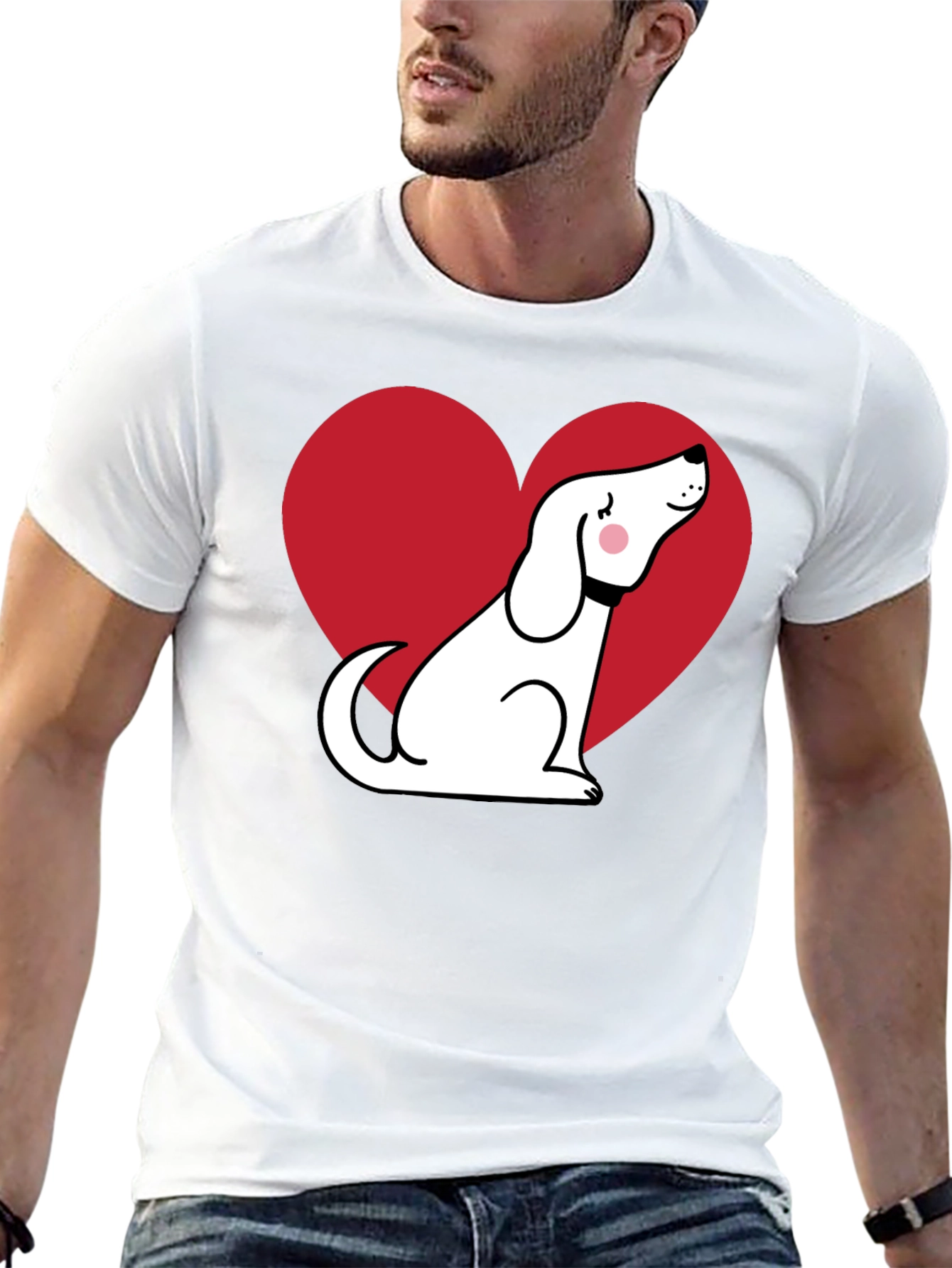 Dog Heart Graphic T-Shirt - Black