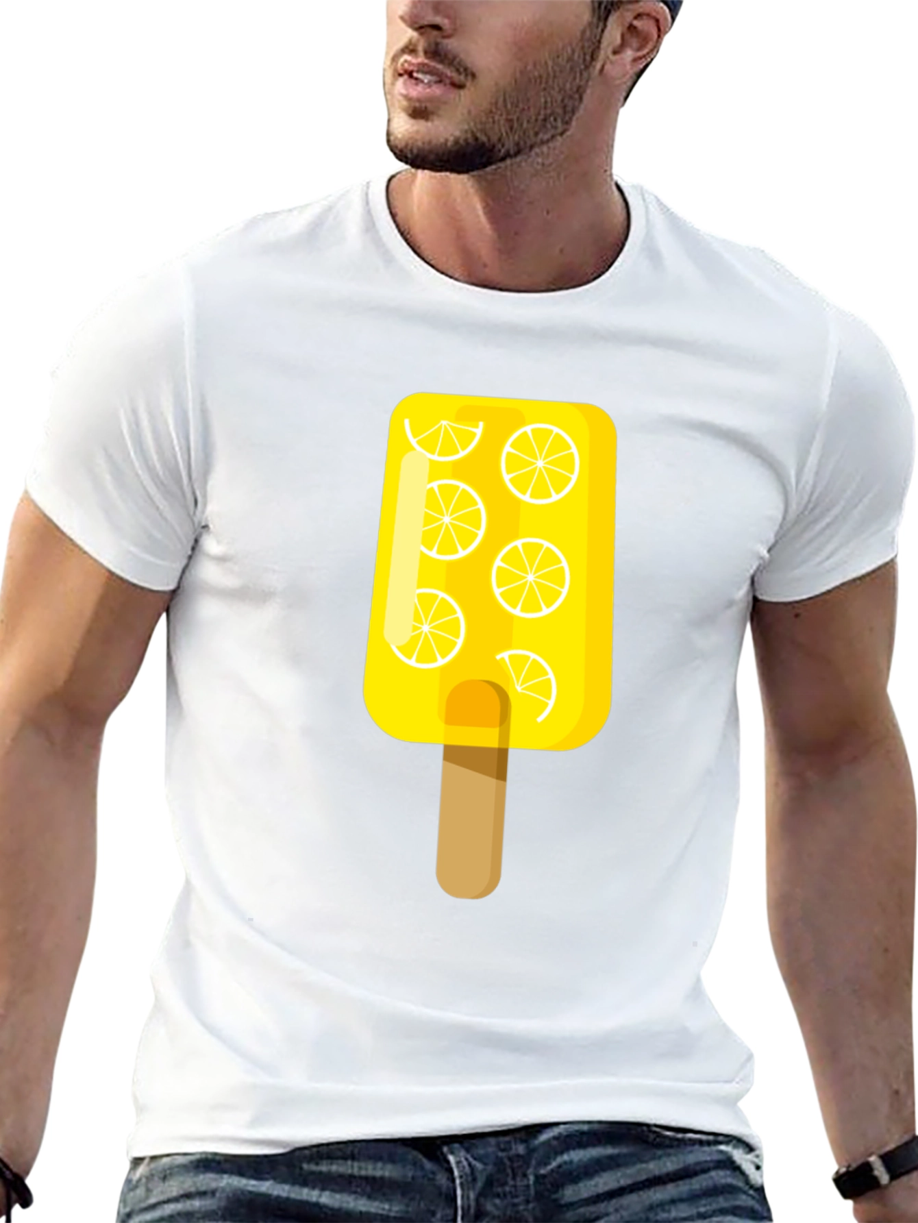 Lemon Popsicle Graphic Tee - Black Cotton T-Shirt