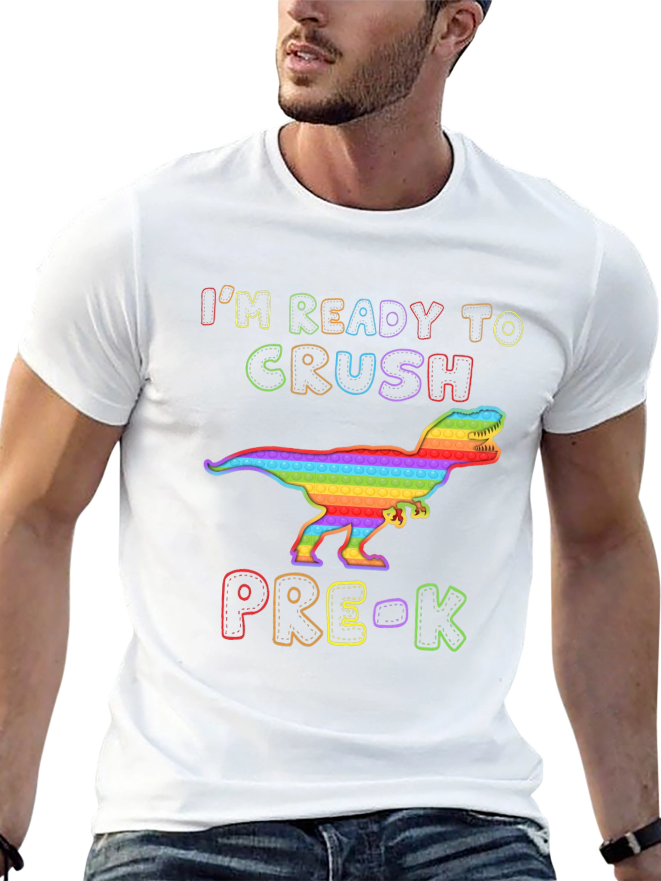 Ready to Crush Pre-K Dinosaur Pop It T-Shirt