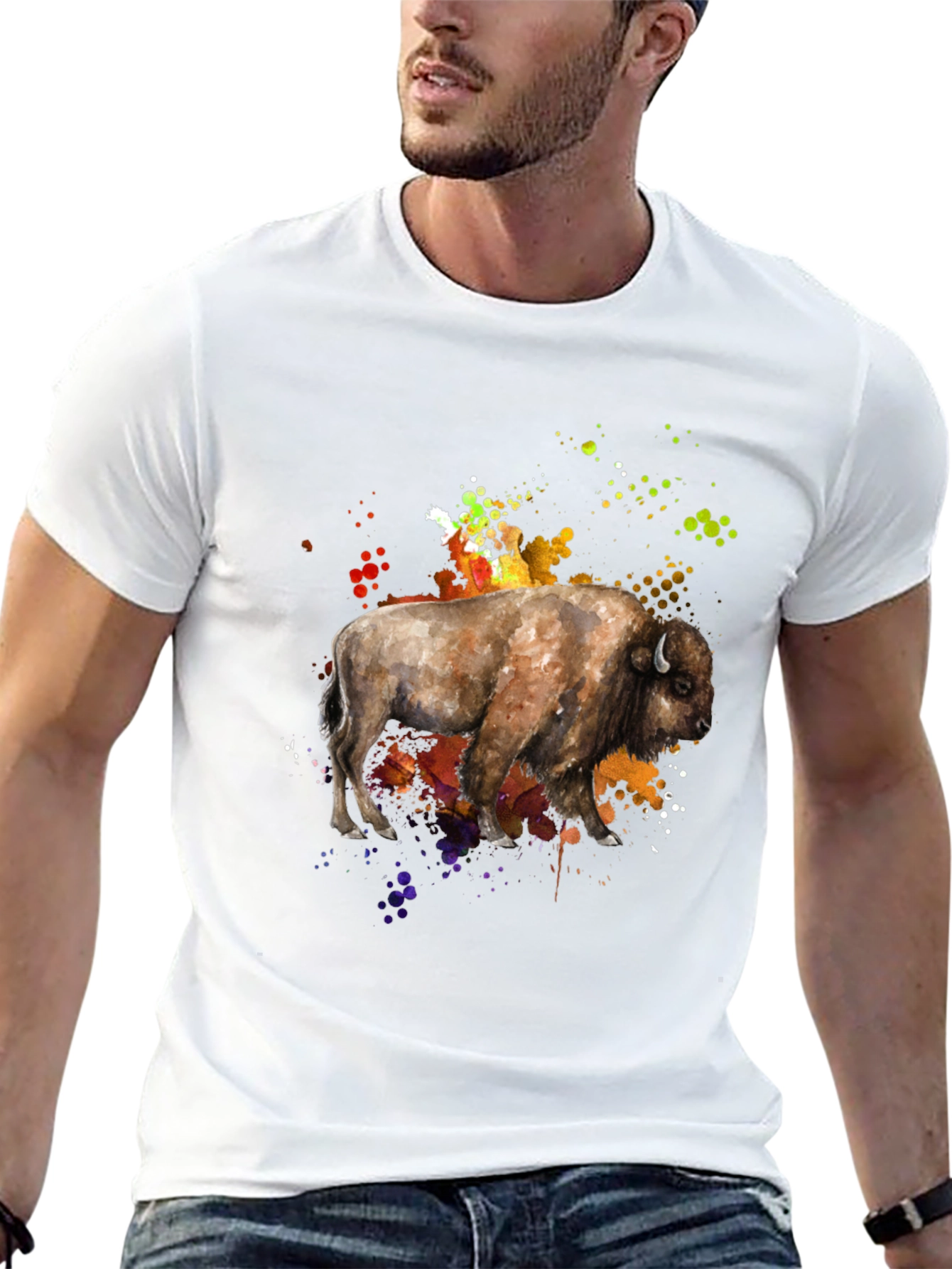 Watercolor Buffalo Graphic Tee