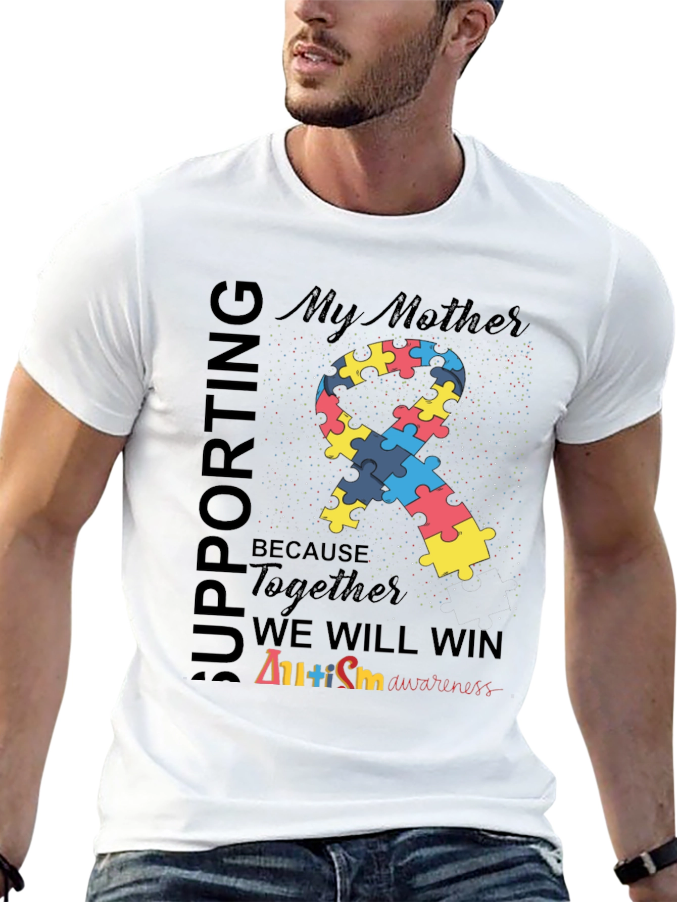 Supporting My Mother Autism Awareness T-Shirt