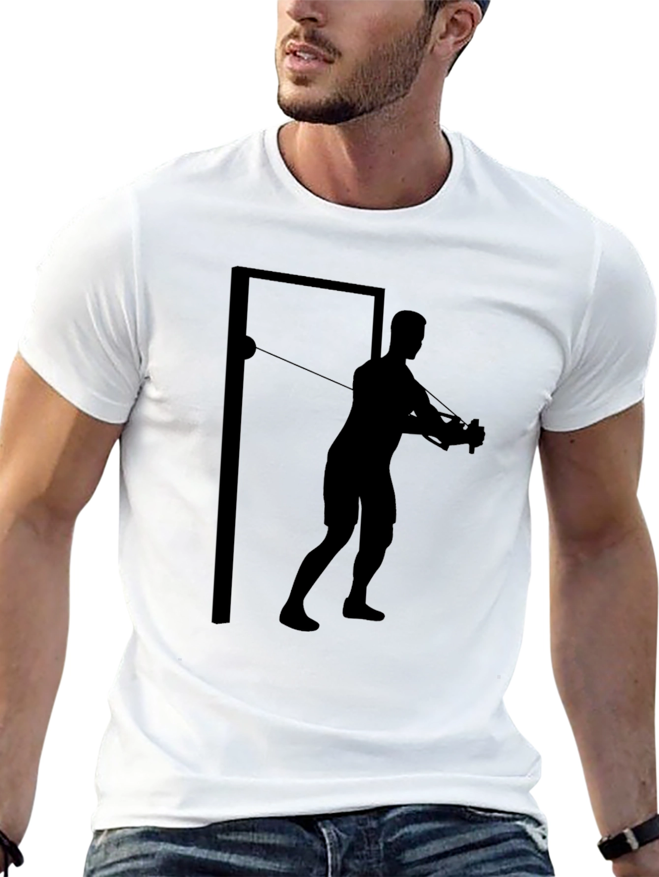 Workout Man Graphic T-Shirt - Black