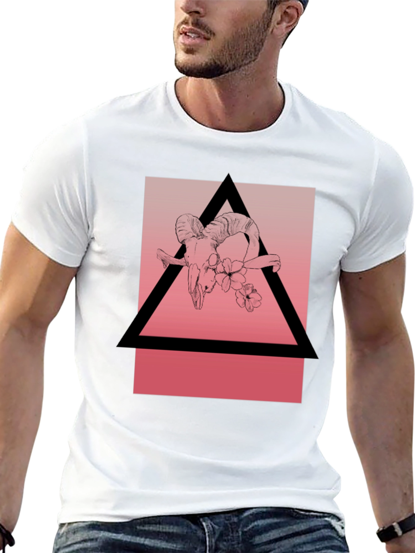 Ram Skull Graphic Tee - Modern Occult Style