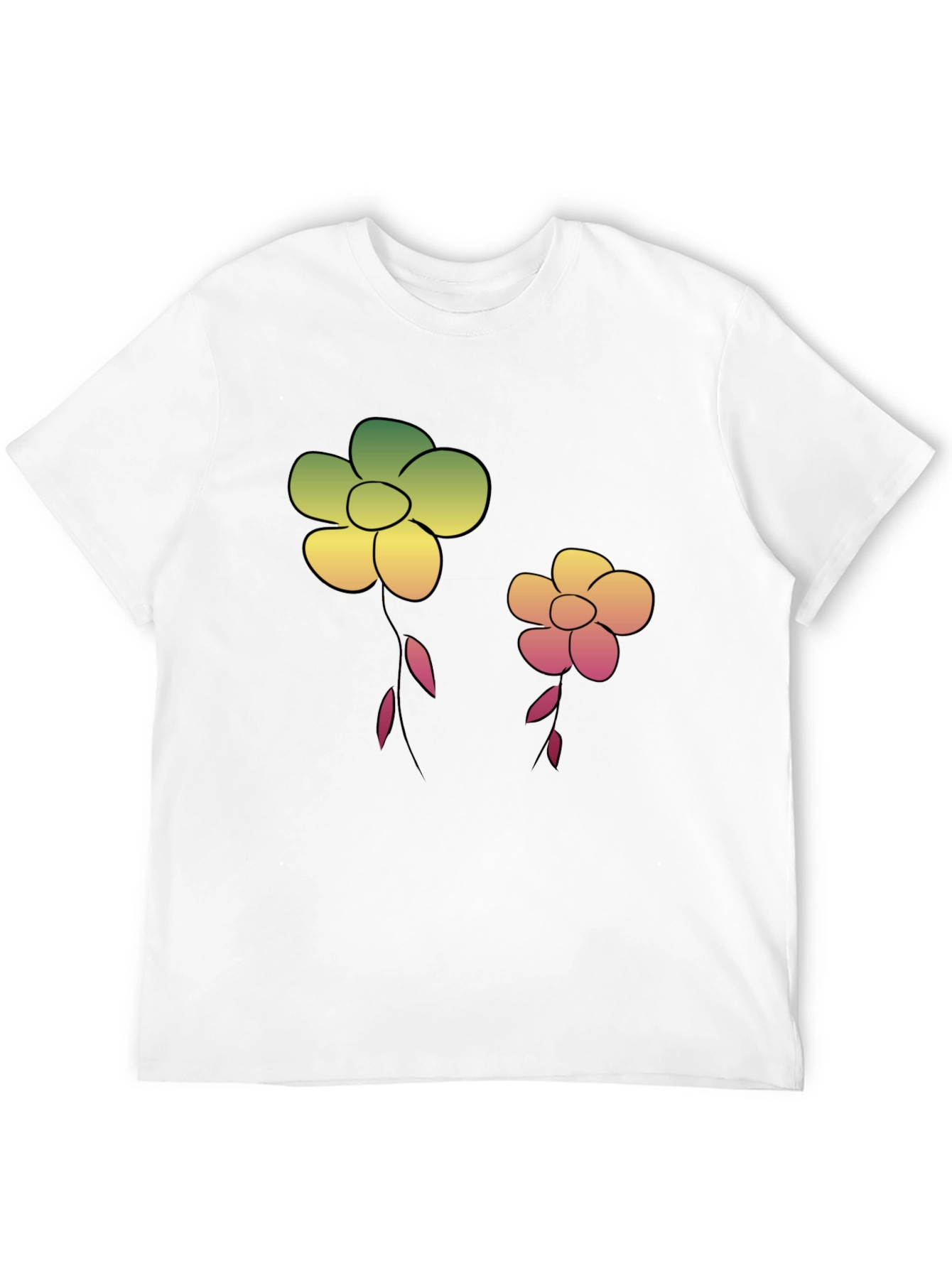 Floral Graphic Tee - Black Cotton Blend