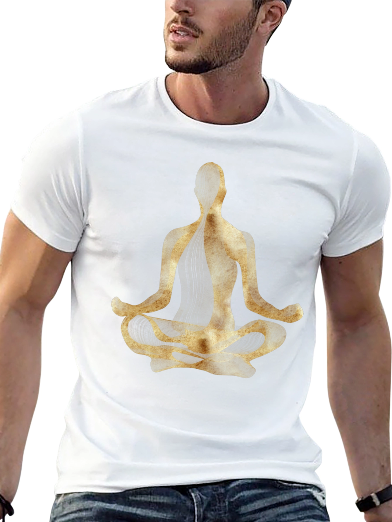 Yoga Pose Graphic Tee - Black Cotton Blend