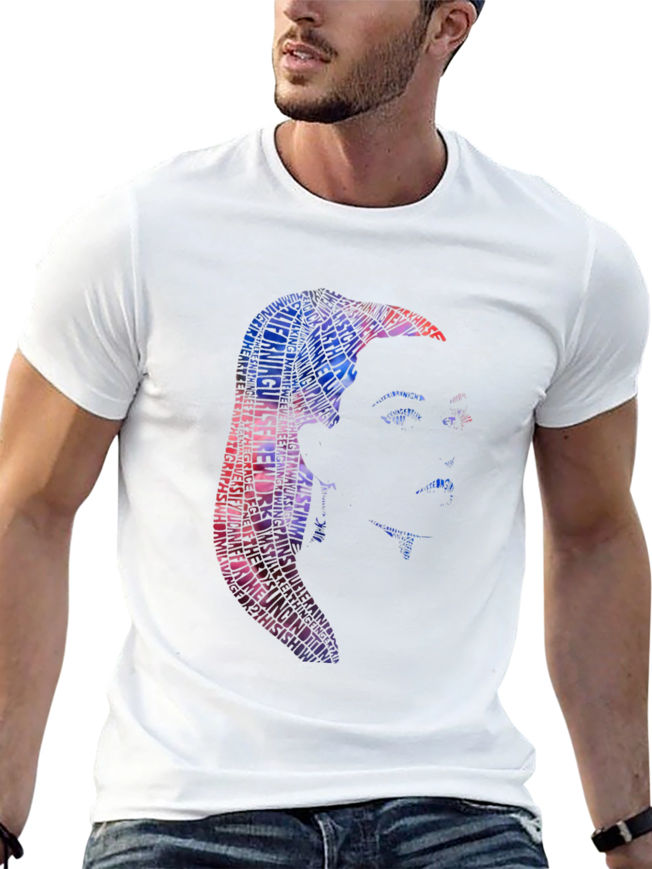 Word Art Silhouette Graphic Tee - Black