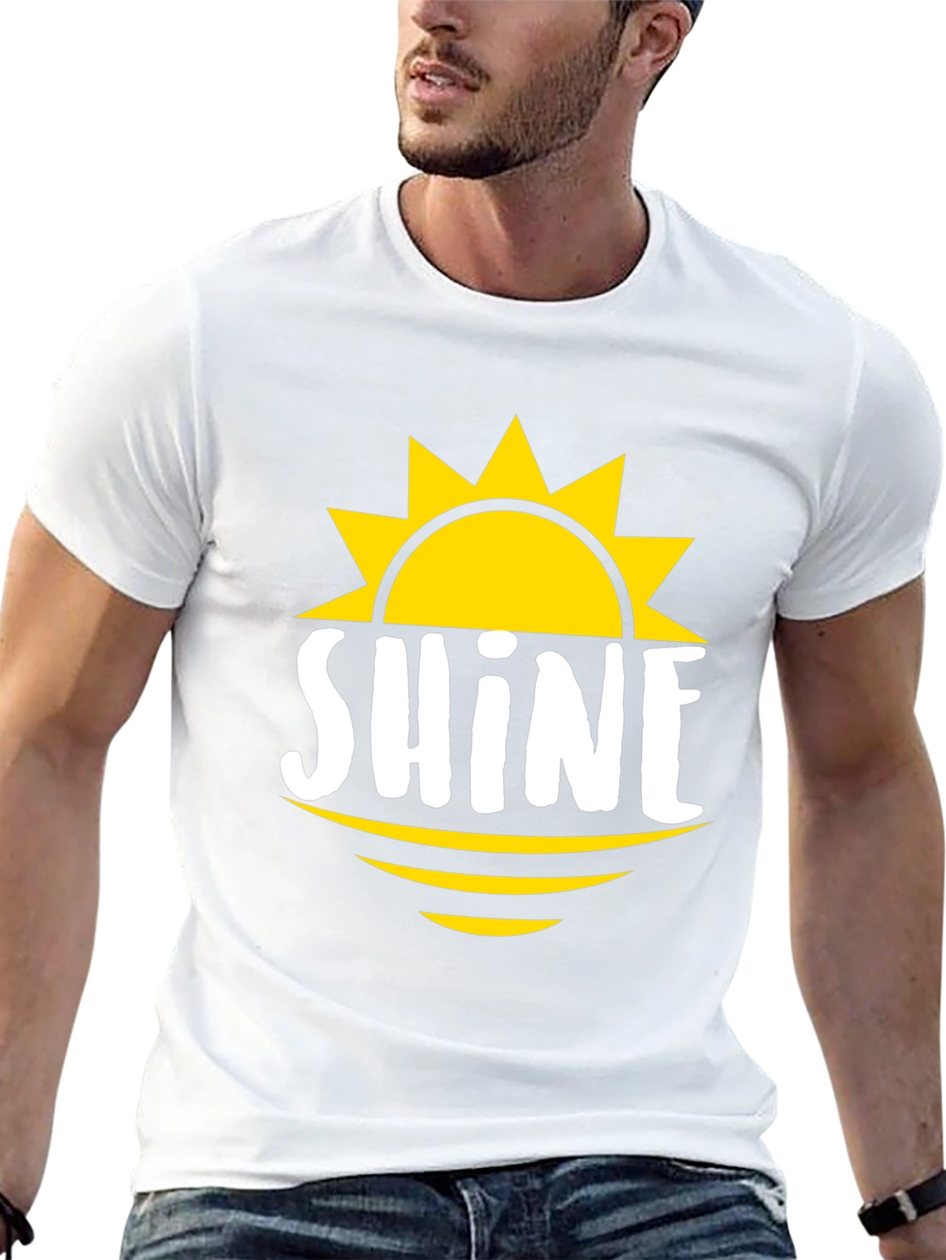 Shine Graphic Tee - Mens Black Cotton T-Shirt