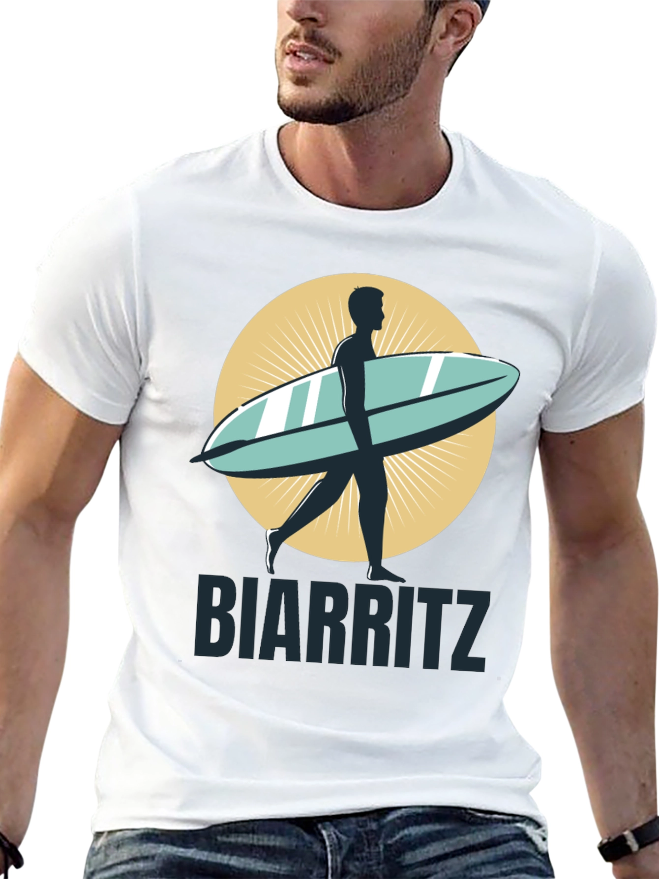 Biarritz Surfboard Graphic Tee - Stylish Casual Wear