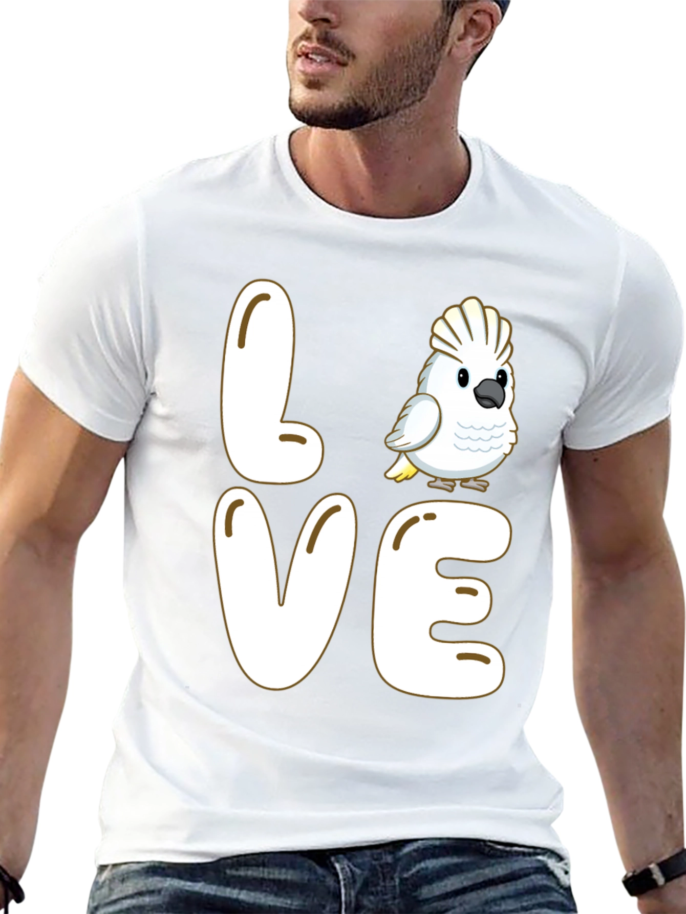 Love Cockatoo Parrot Graphic T-Shirt