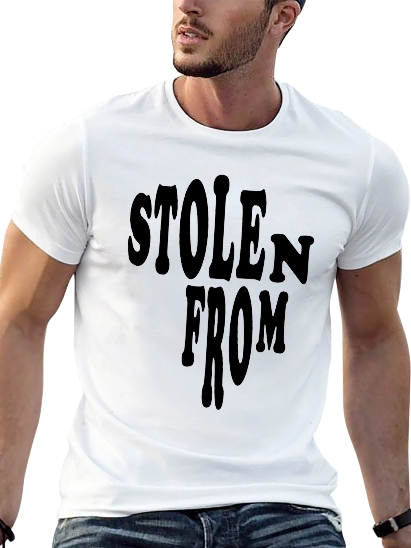 Stolen From Graphic Tee - Black Crewneck T-Shirt
