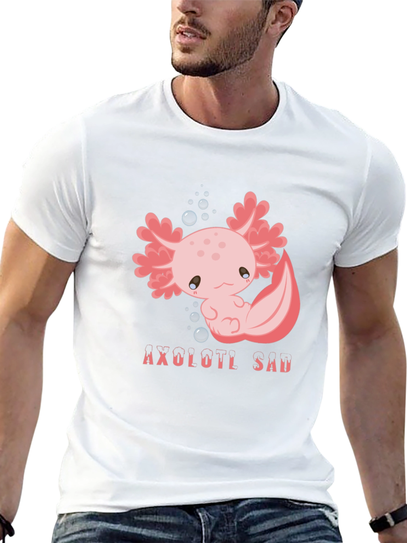 Axolotl Sad T-Shirt - Kawaii Graphic Tee