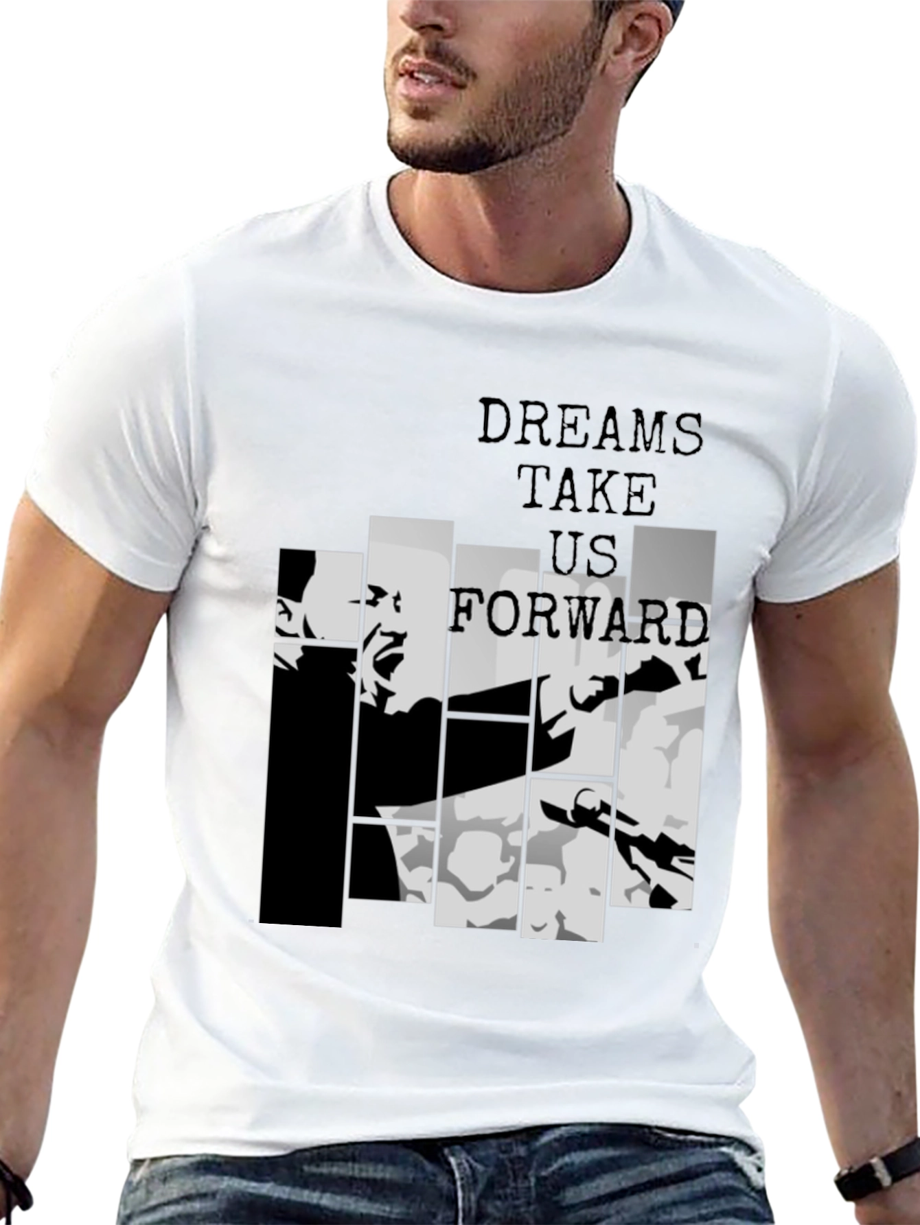 Dreams Take Us Forward Black Graphic Tee
