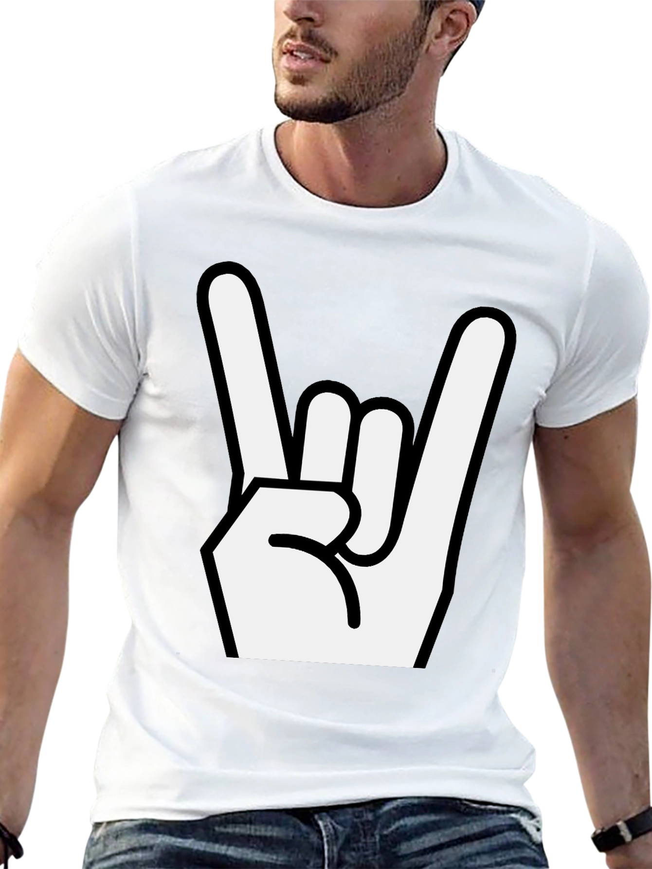 Rock On! Black Graphic T-Shirt