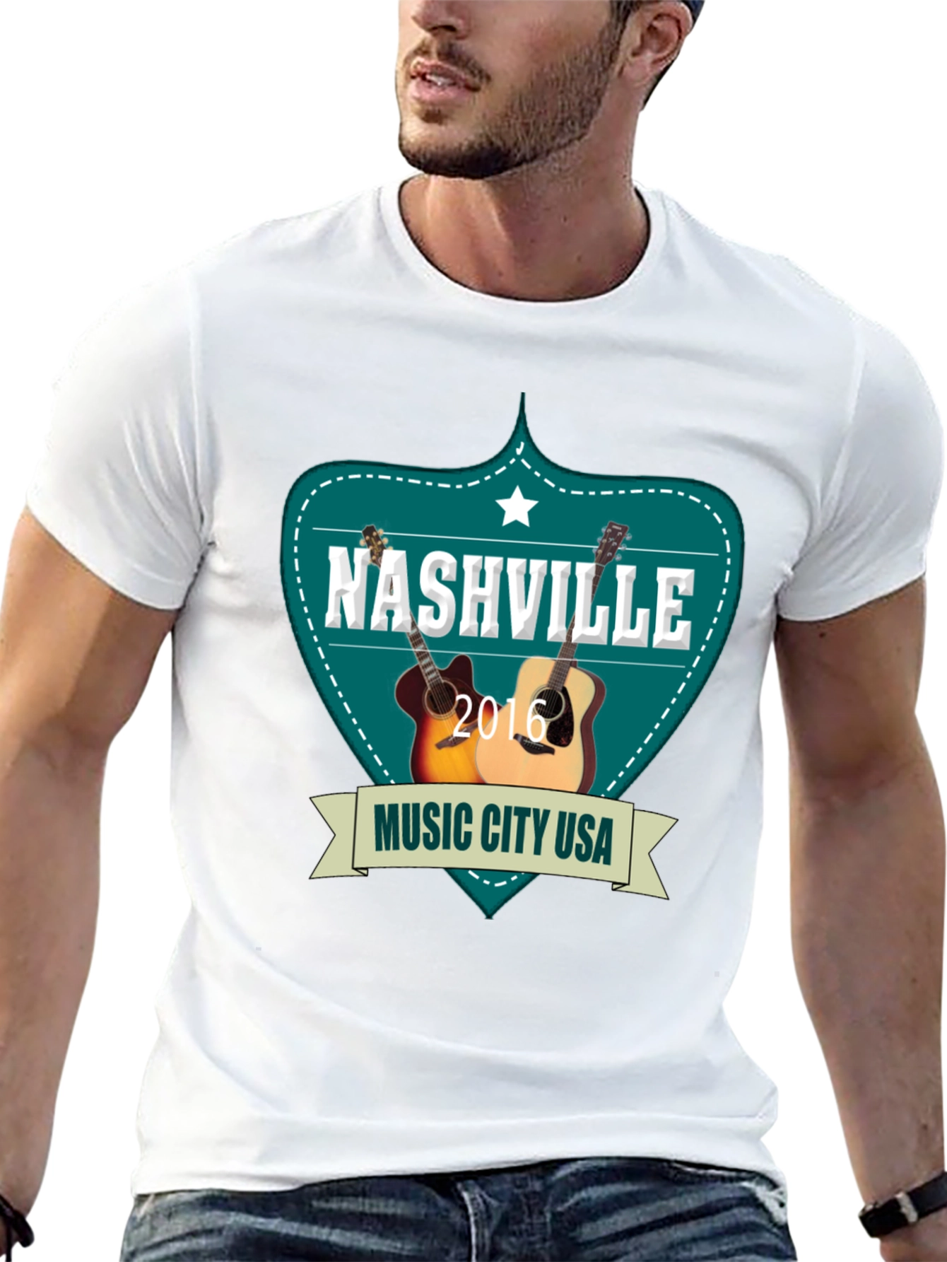Nashville Music City USA Guitar T-Shirt