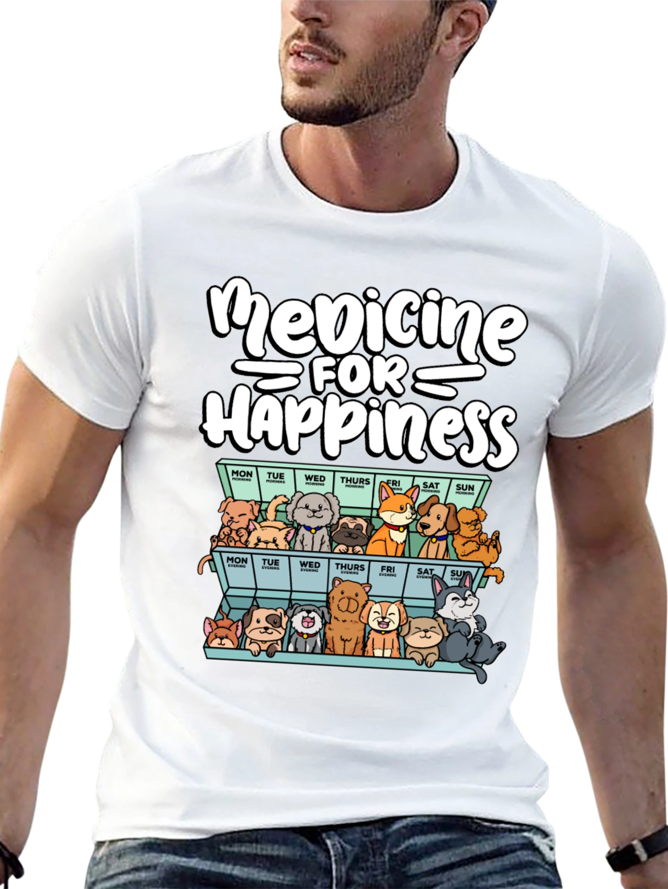 Medicine for Happiness Dog Lover T-Shirt