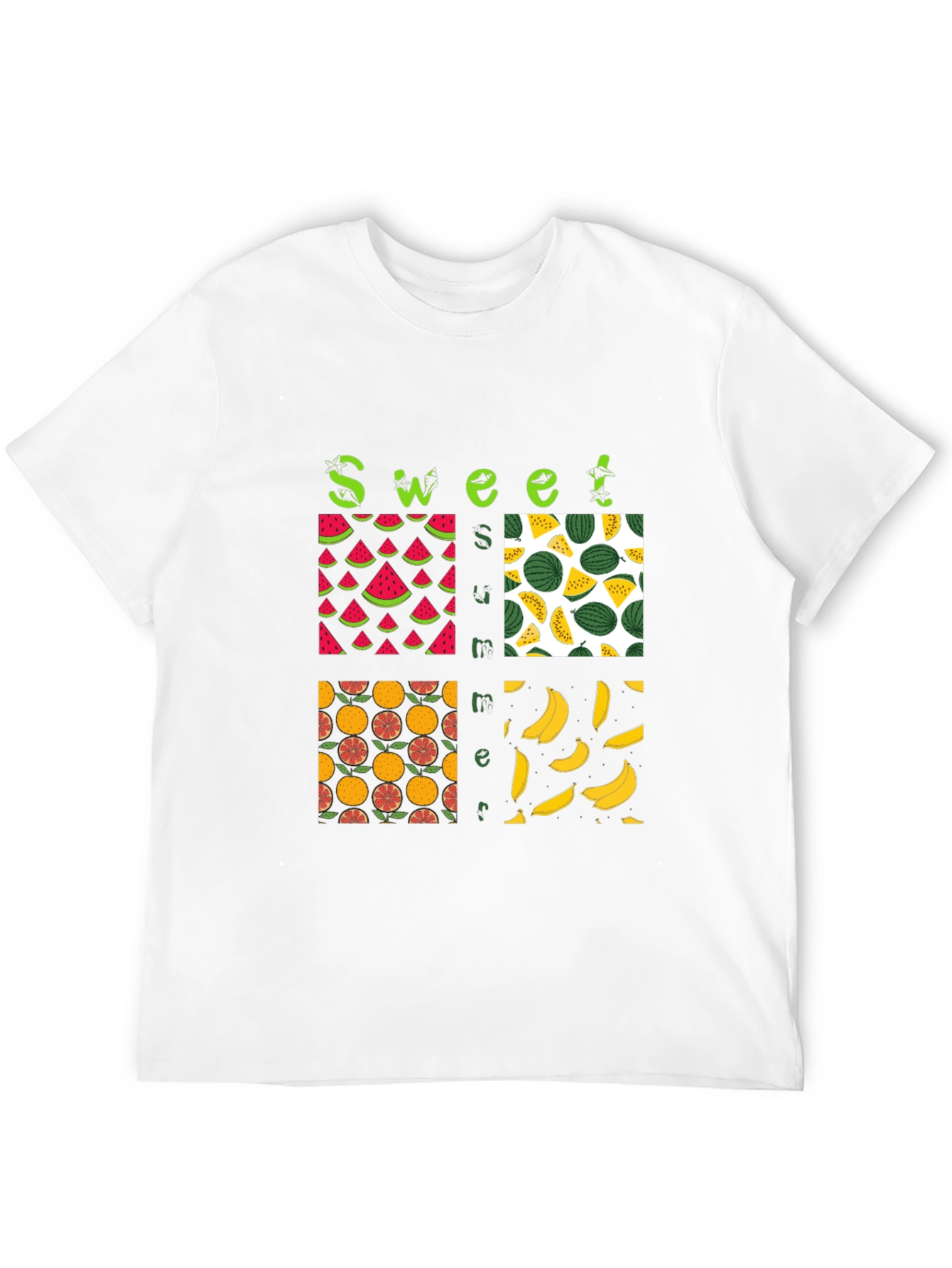 Sweet Summer Fruits Graphic Black T-Shirt