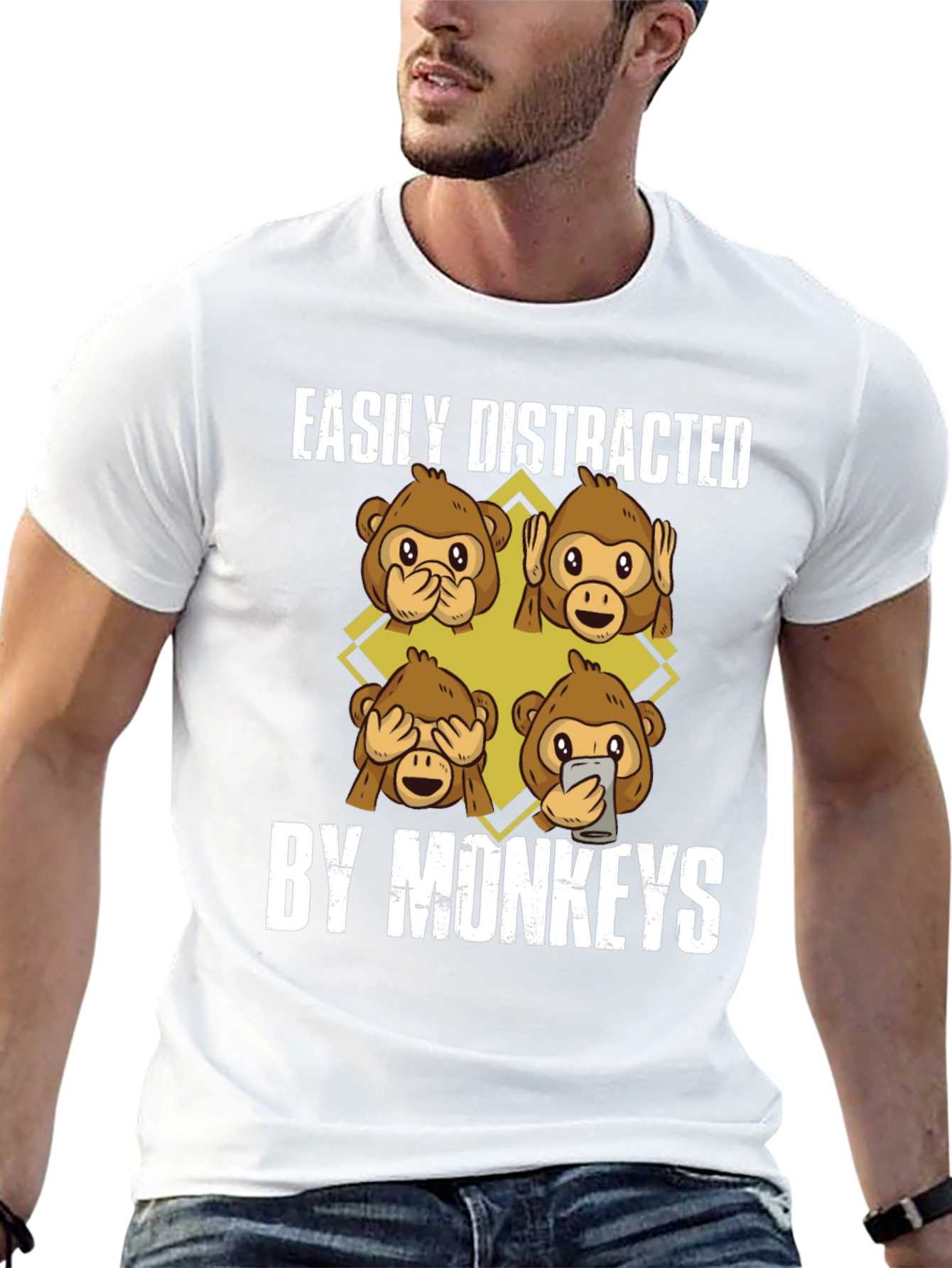 Easily Distracted By Monkeys Graphic Tee