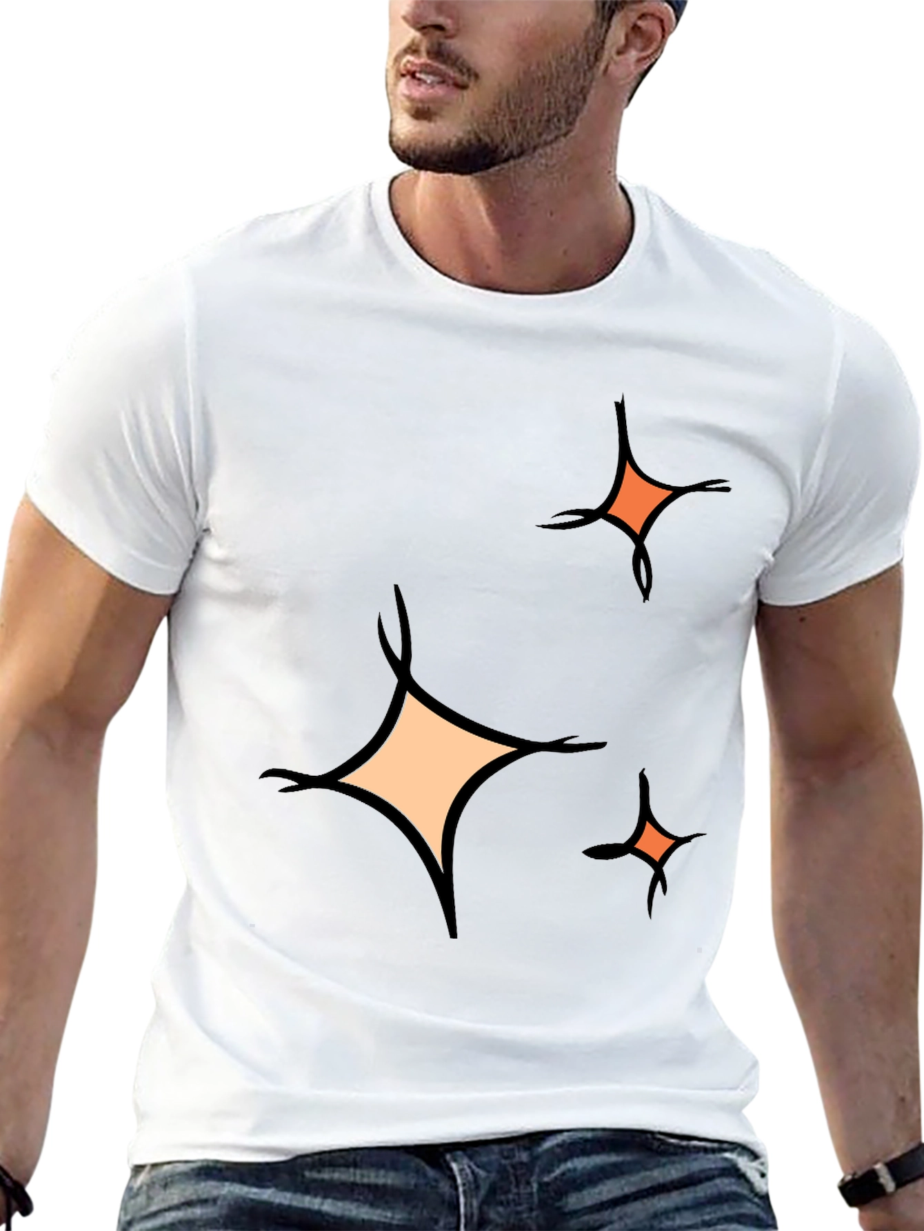 Sparkle Graphic Tee - Black Cotton Blend Casual