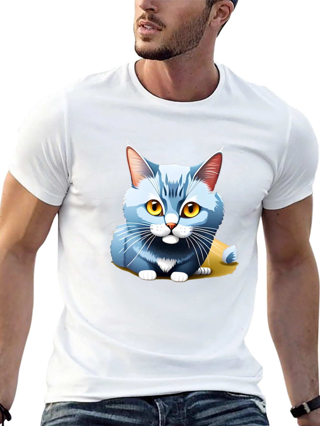 Cute Cartoon Cat T-Shirt - Soft Cotton Blend