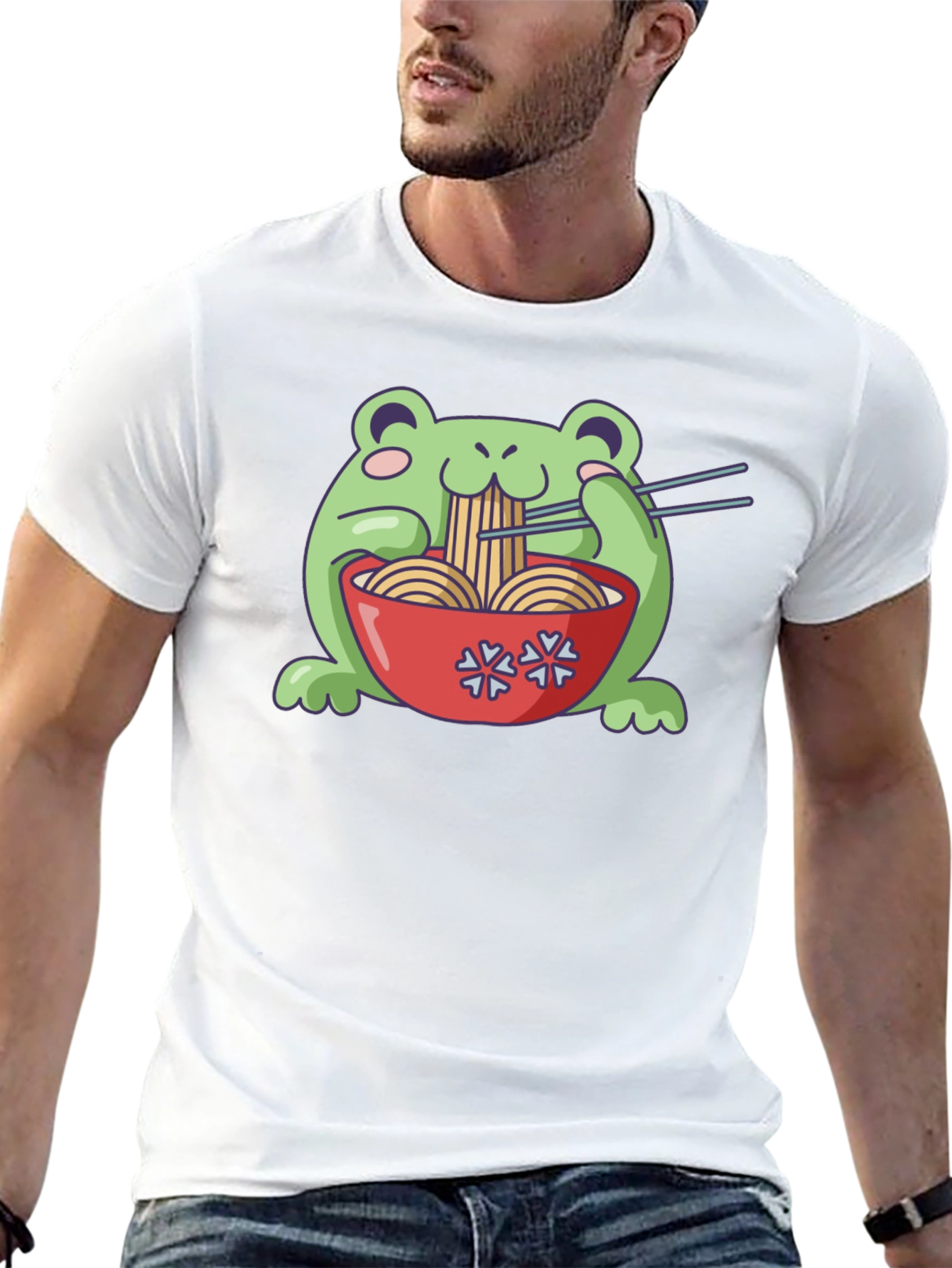 Frog Ramen T-Shirt - Cute Kawaii Noodles