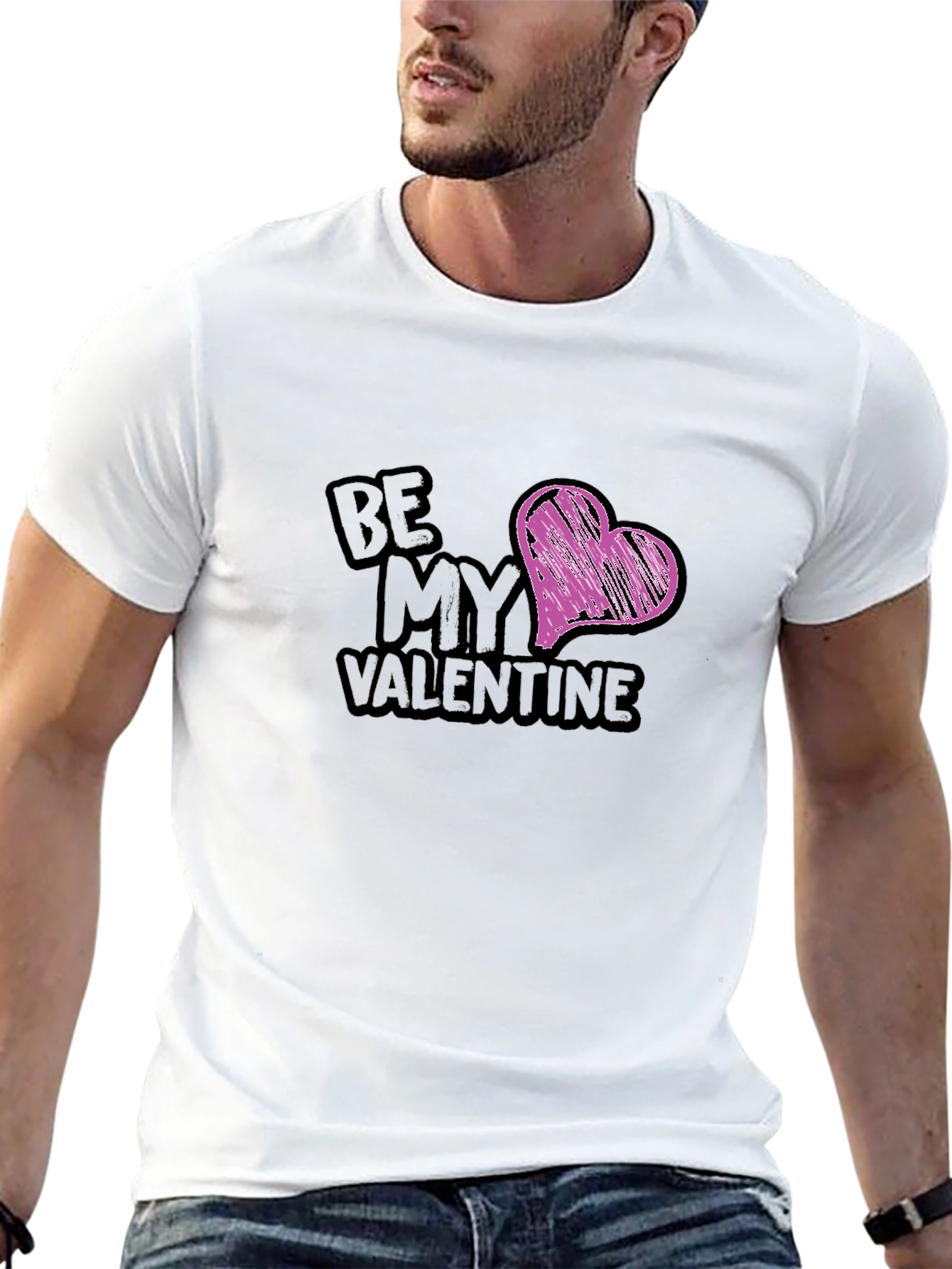 Be My Valentine Black Graphic Tee