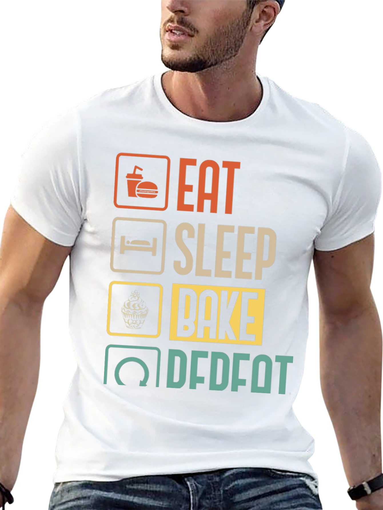 Eat Sleep Bake Repeat Mens Graphic Tee