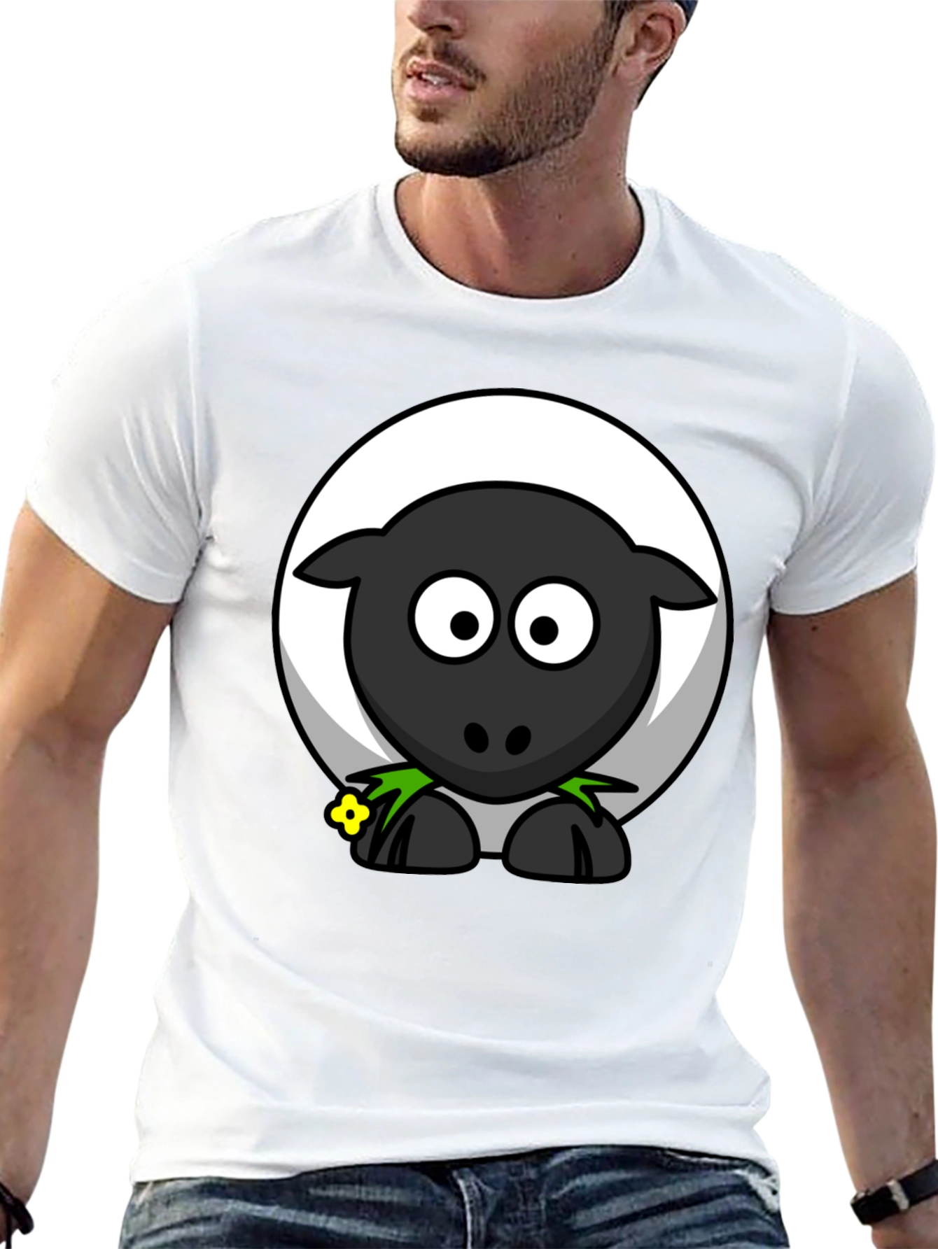 Black Sheep Graphic T-Shirt - Cartoon Animal Tee