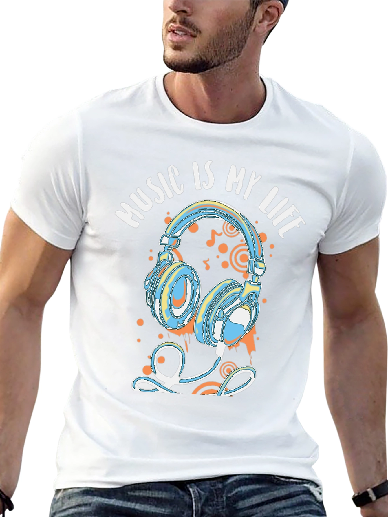 Music is My Life Headphones Graphic Tee