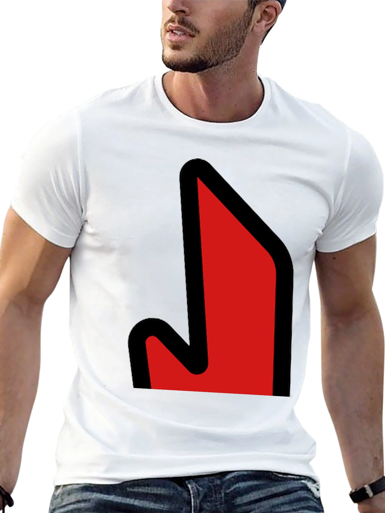 Bold Graphic Tee - Red Arrow Design