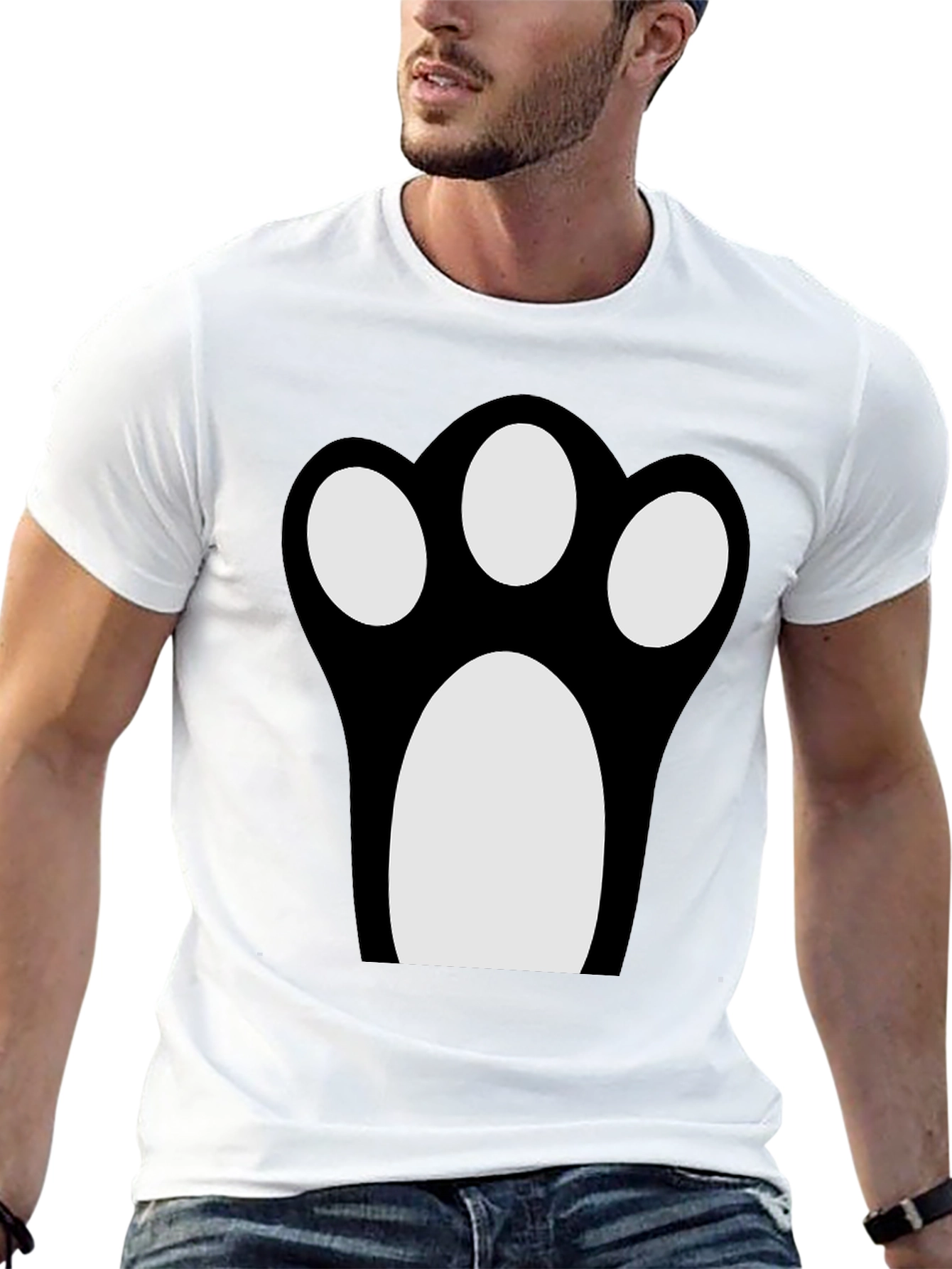 Fun Cat Paw Print Graphic Tee