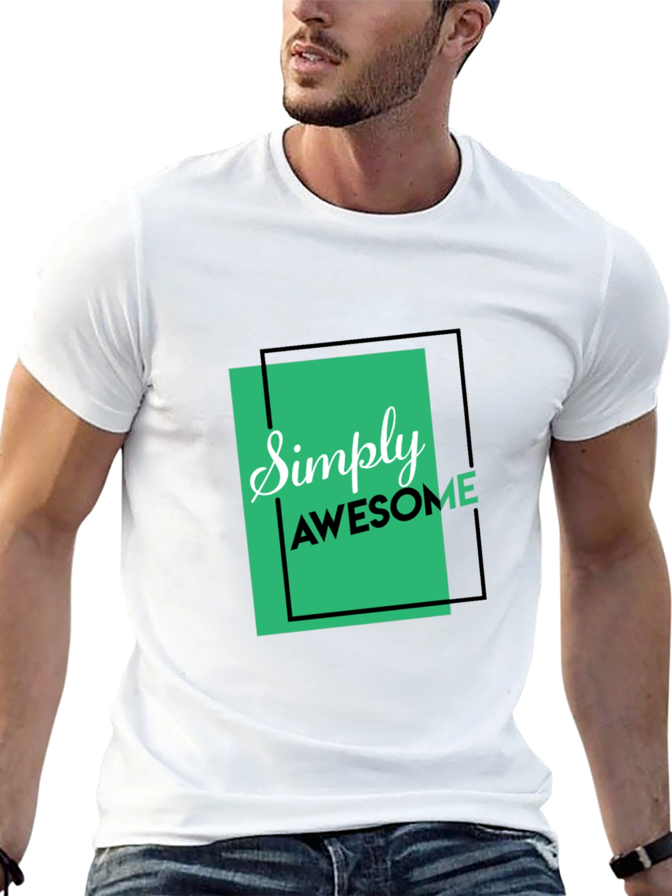 Simply Awesome Black Graphic Tee