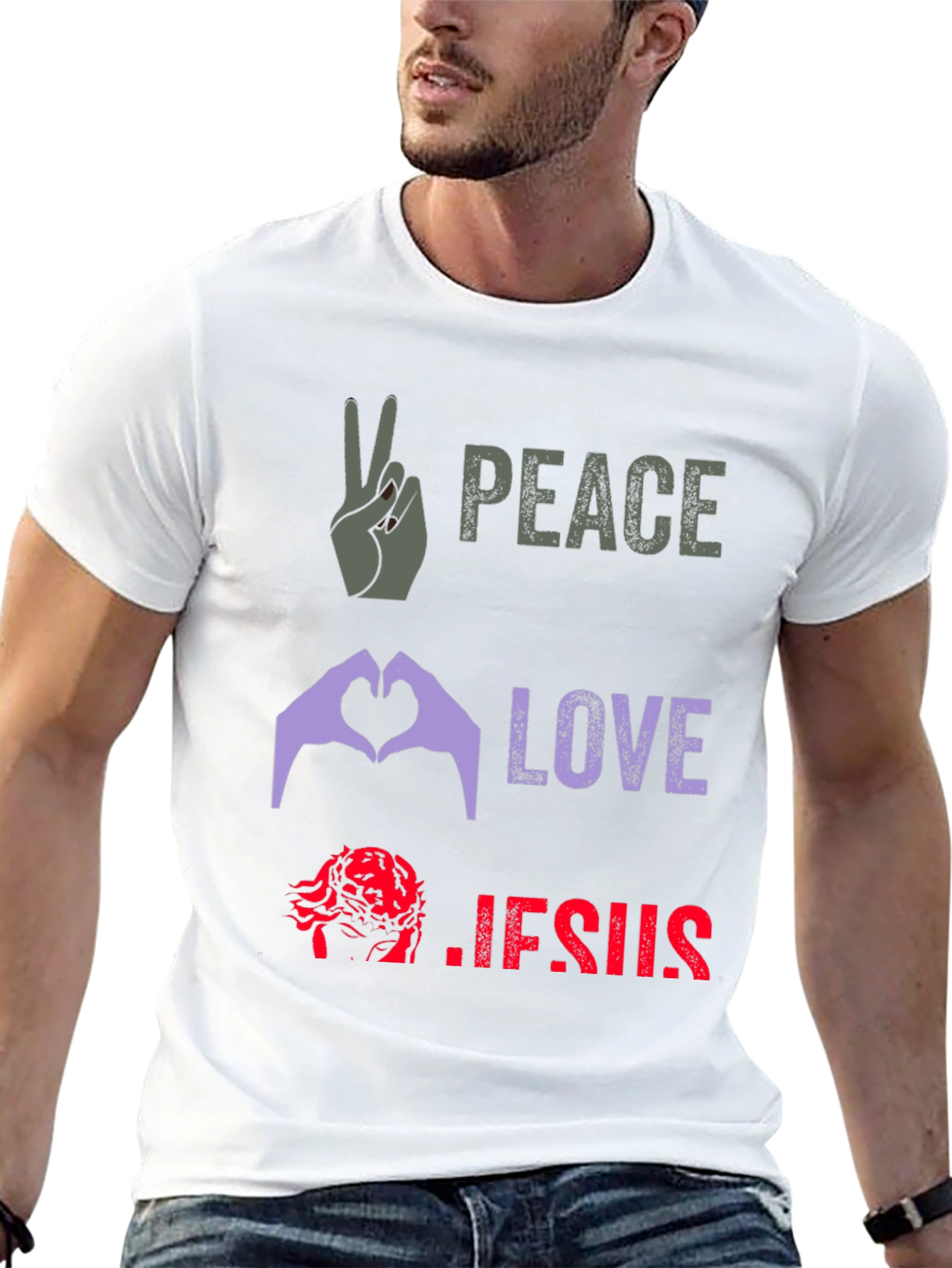 Peace Love Jesus Graphic Tee