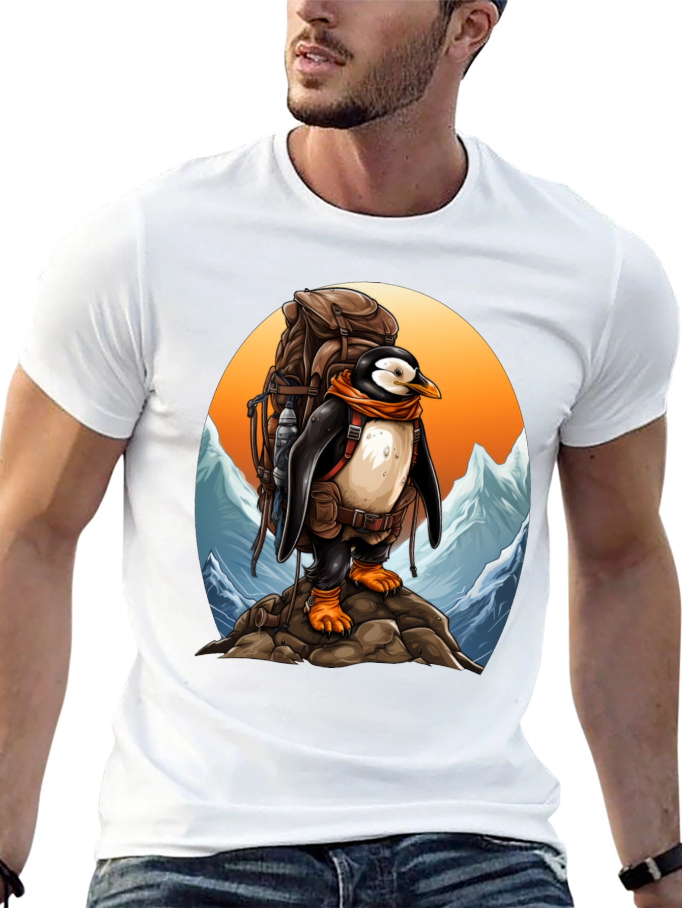 Penguin Hiker Graphic Tee - Adventure Ready