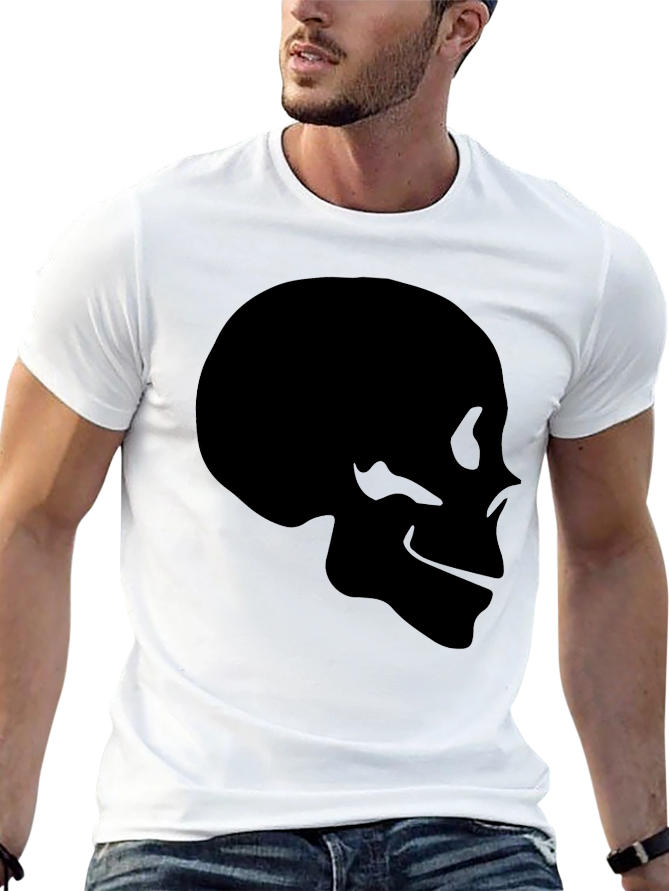Skull Graphic Black T-Shirt - Mens Casual Tee