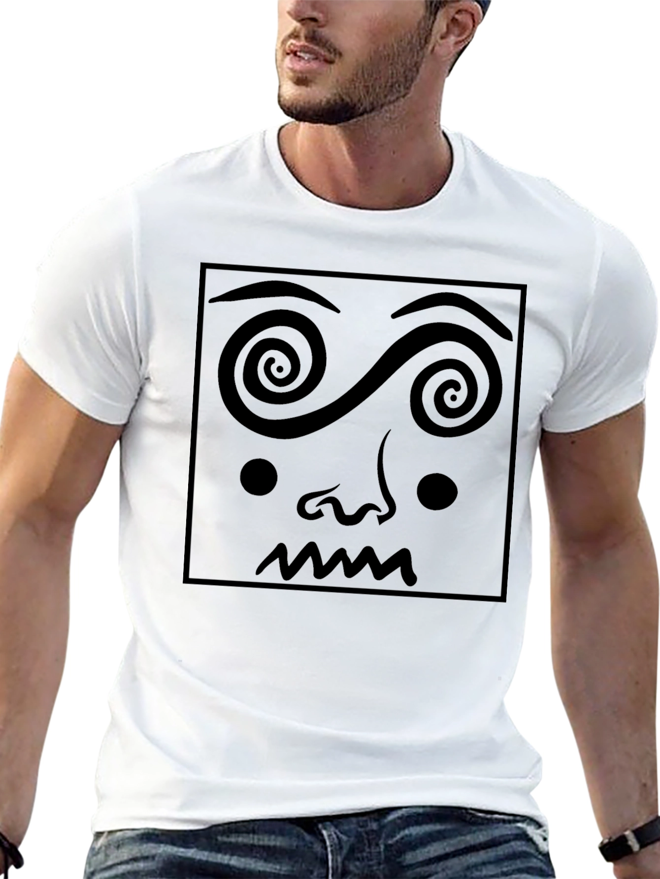 Hypnotic Face Graphic T-Shirt - Unique Design
