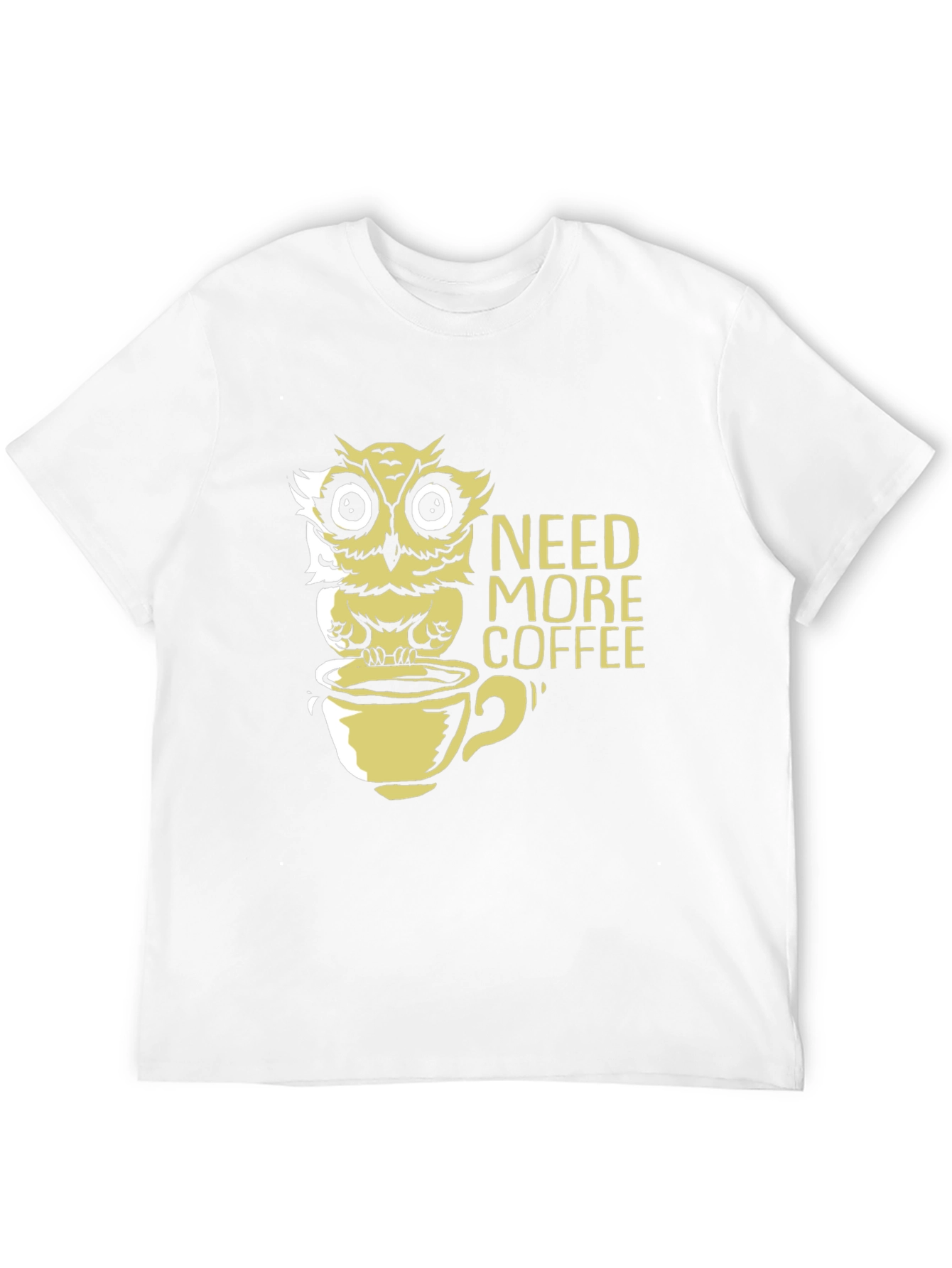 Need More Coffee Owl Graphic Tee - Black