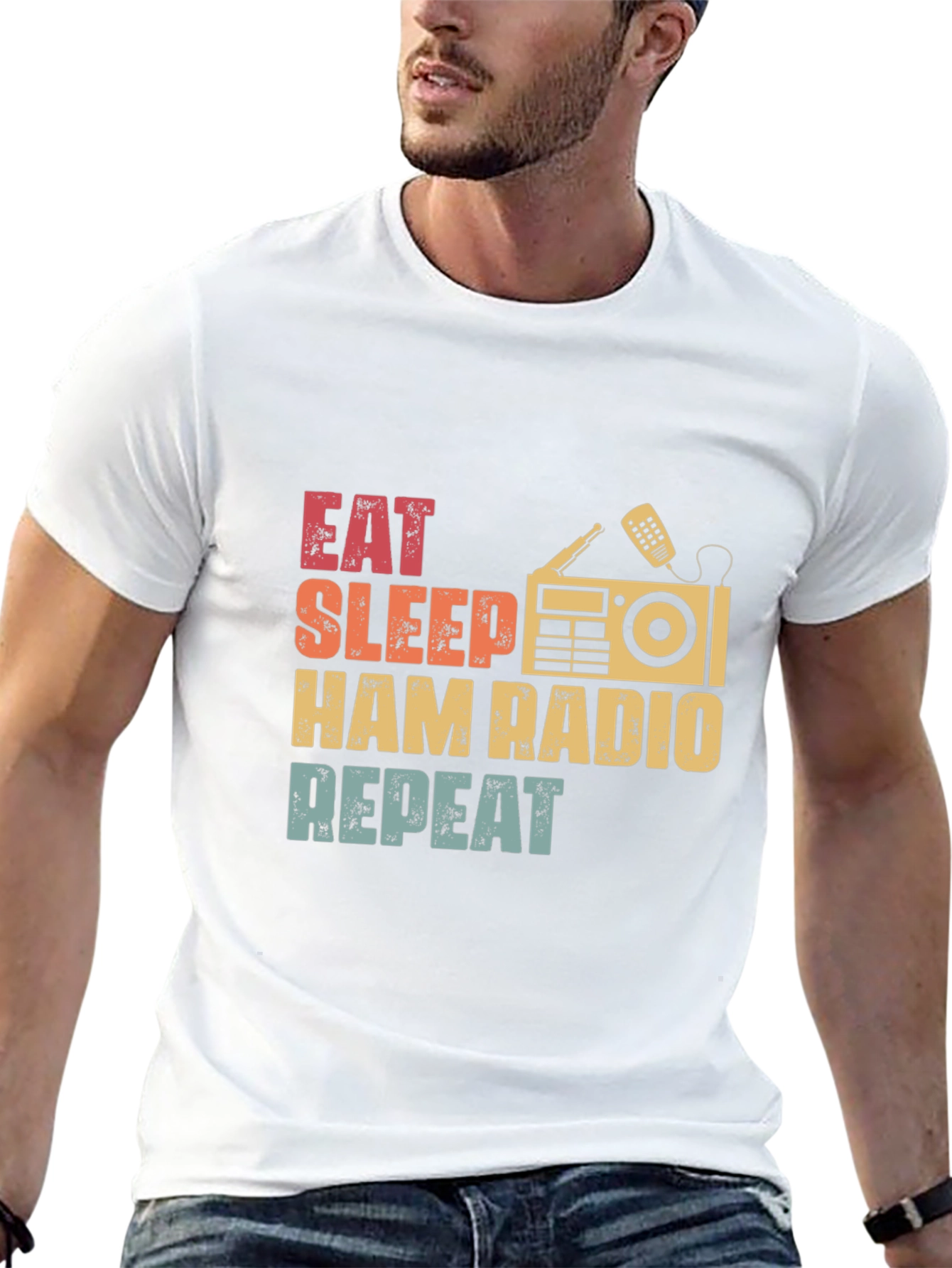 Eat Sleep Ham Radio Repeat Graphic T-Shirt